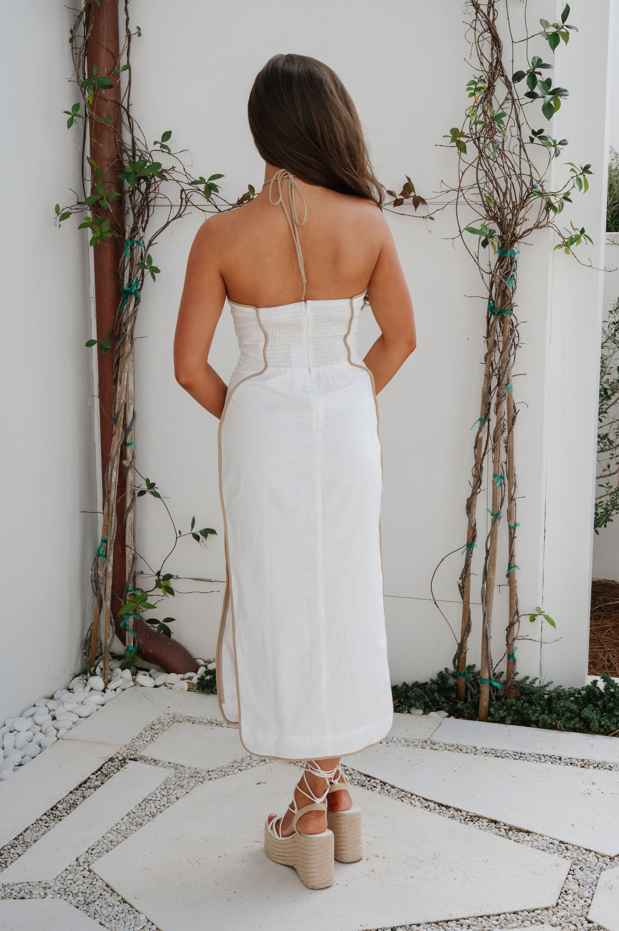 Leon Halter Midi Dress-Off White