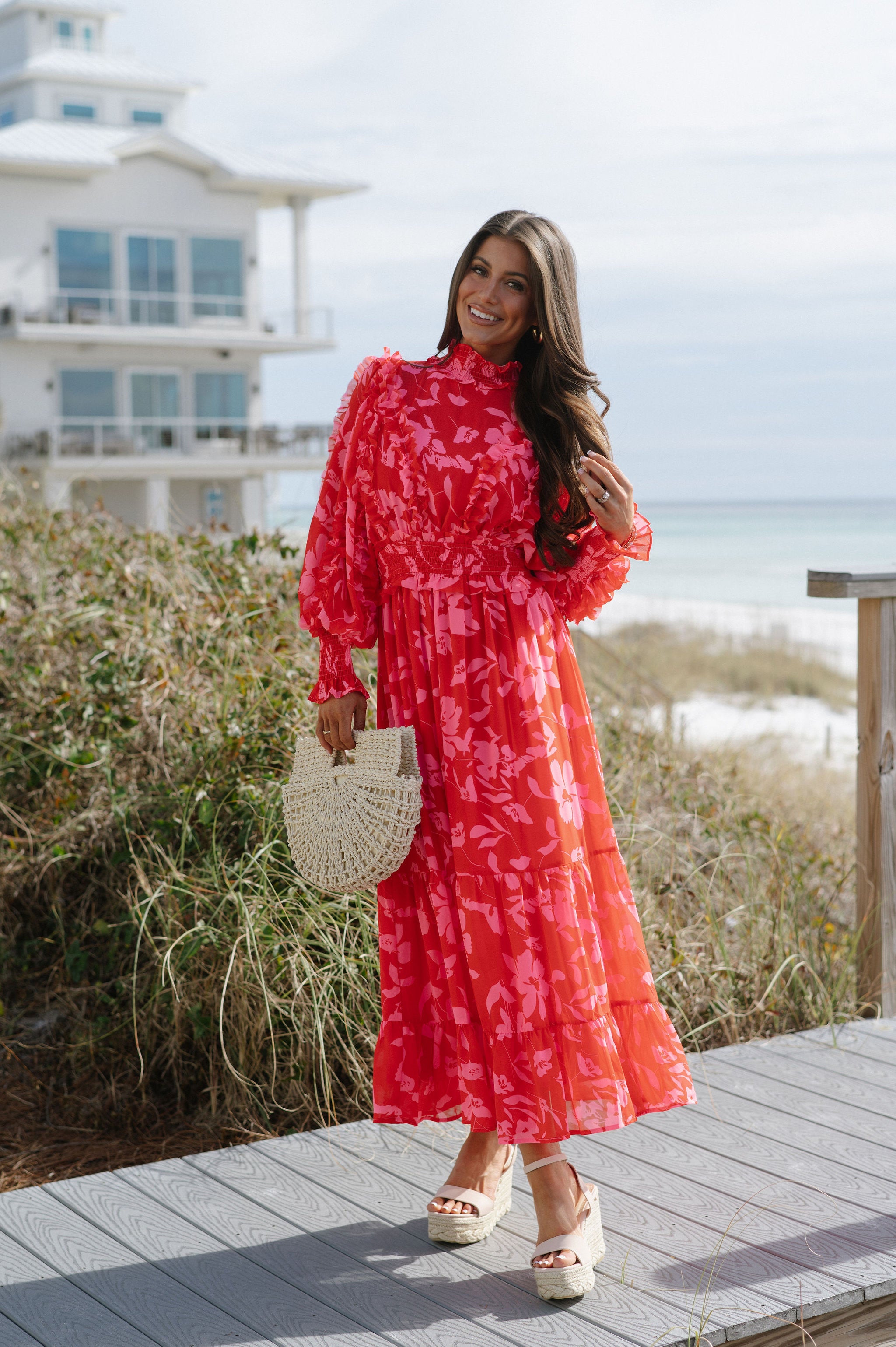 Regina Maxi Dress- Red/Pink