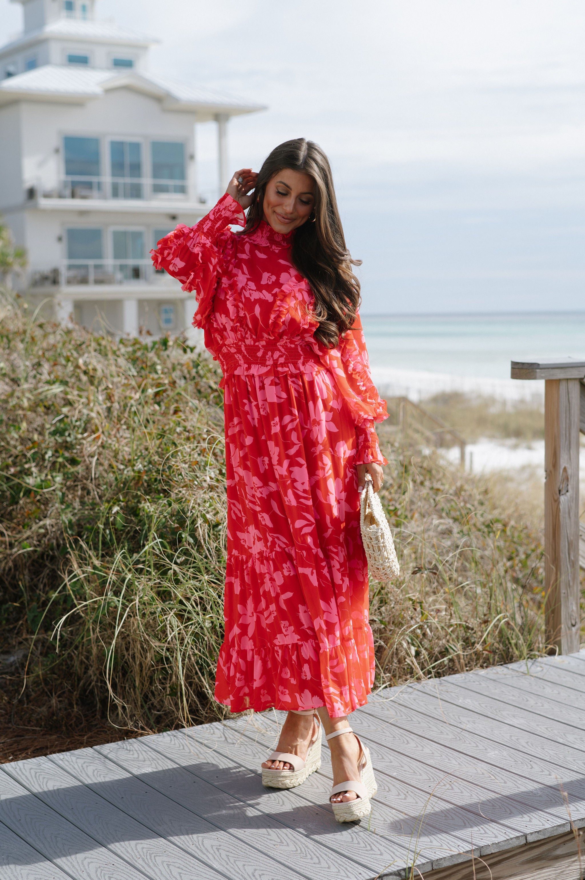 Regina Maxi Dress- Red/Pink