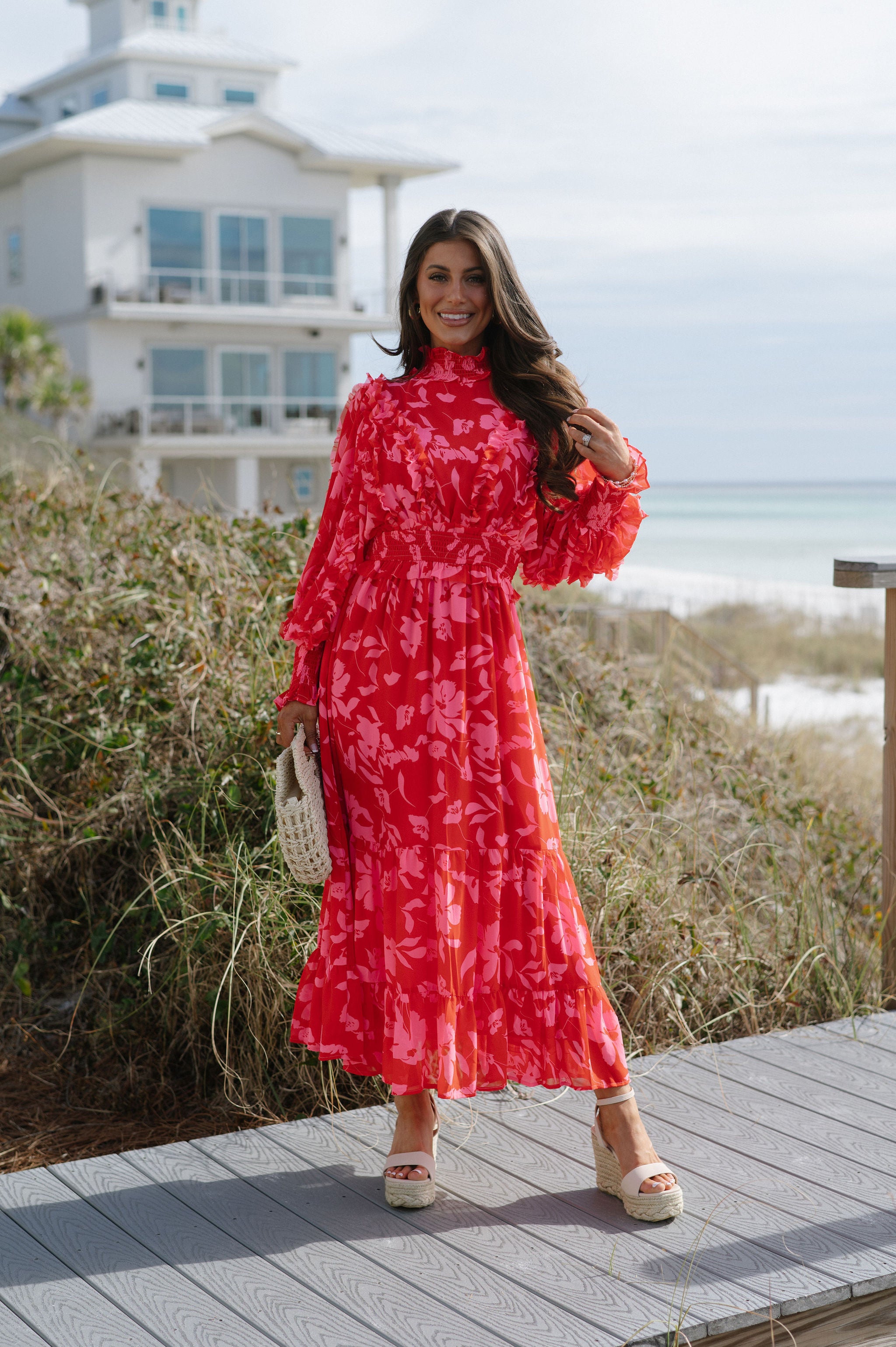 Regina Maxi Dress- Red/Pink