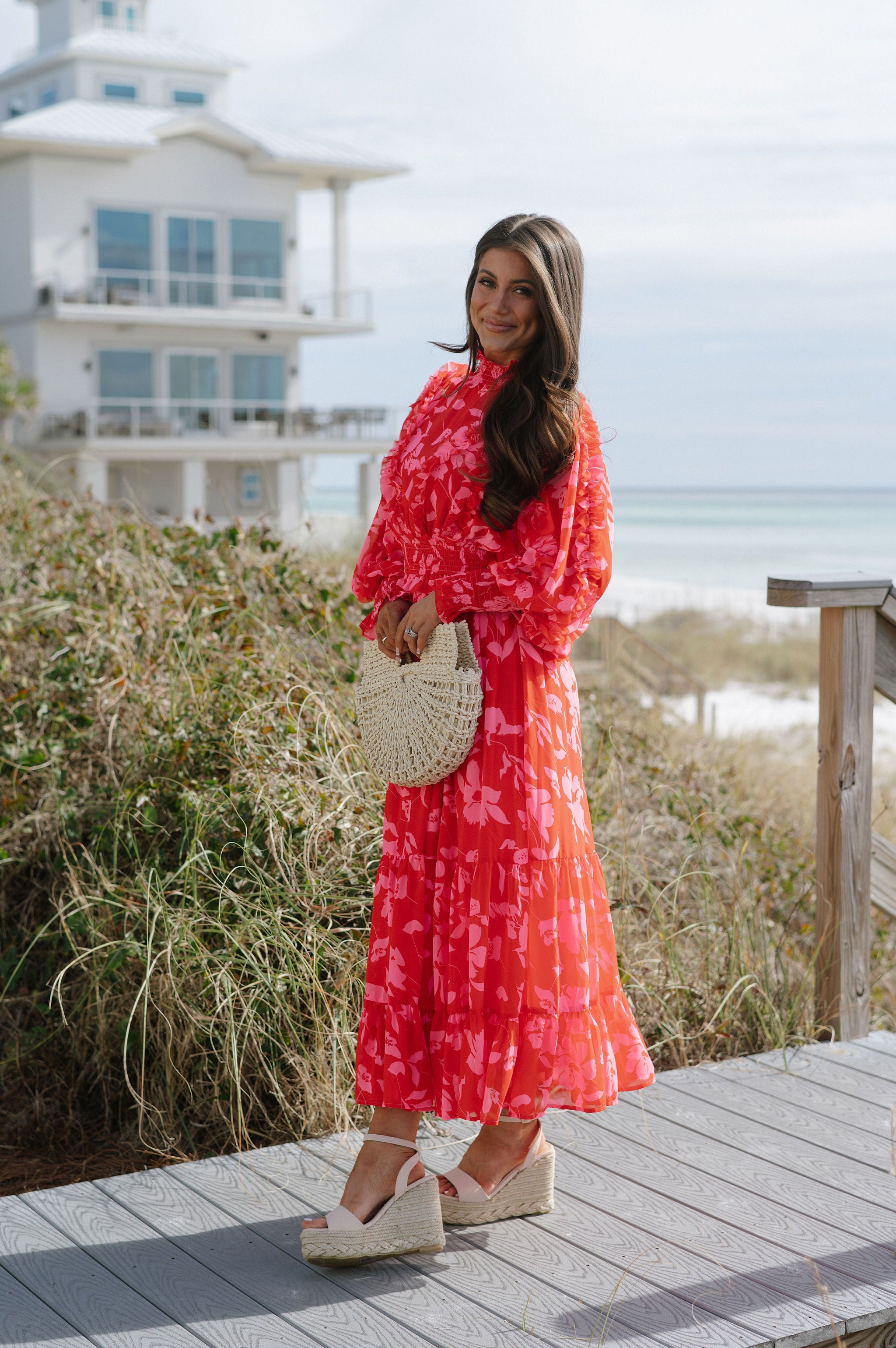 Regina Maxi Dress- Red/Pink