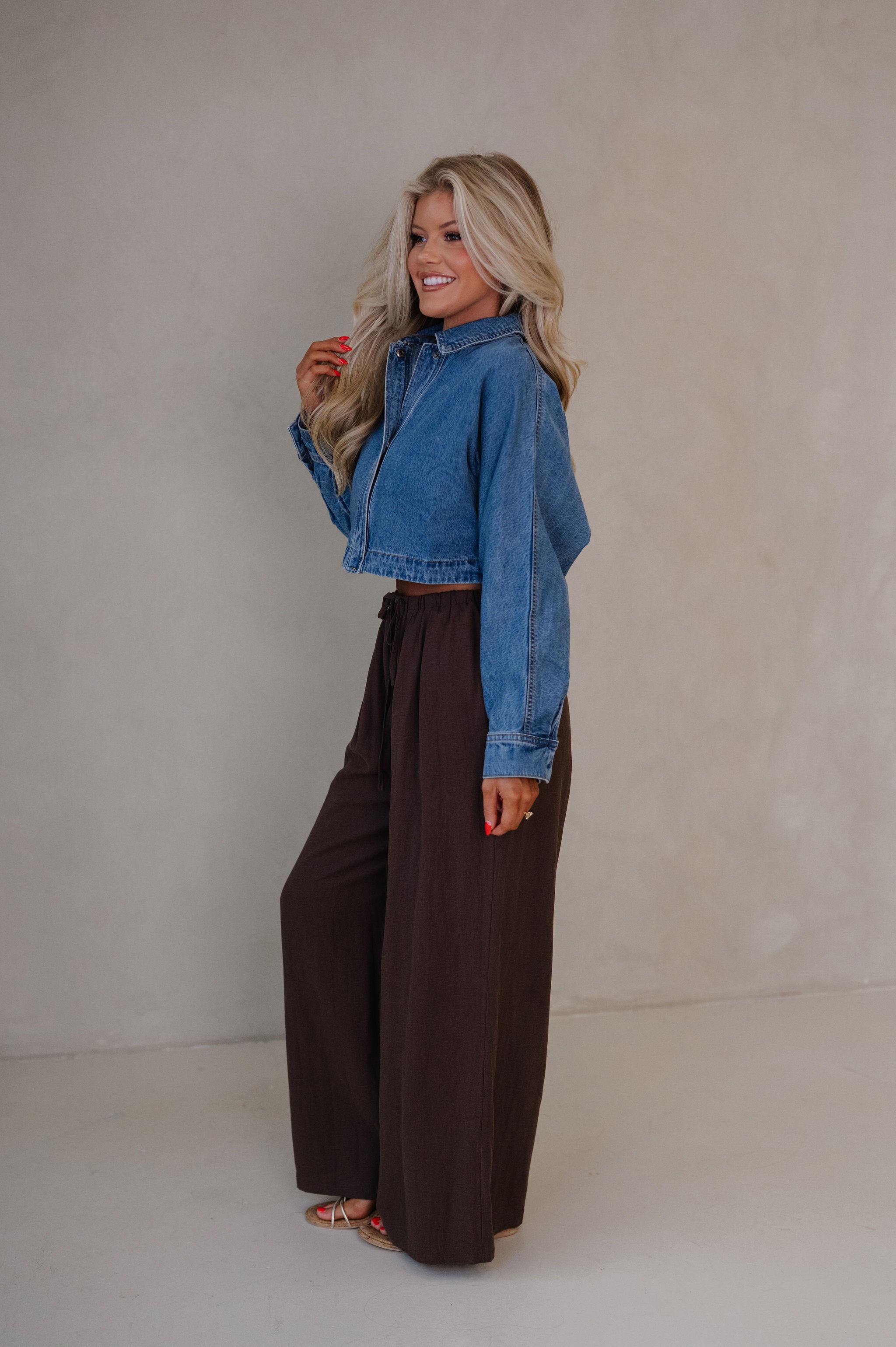 Dolman Sleeved Loose Denim Jacket