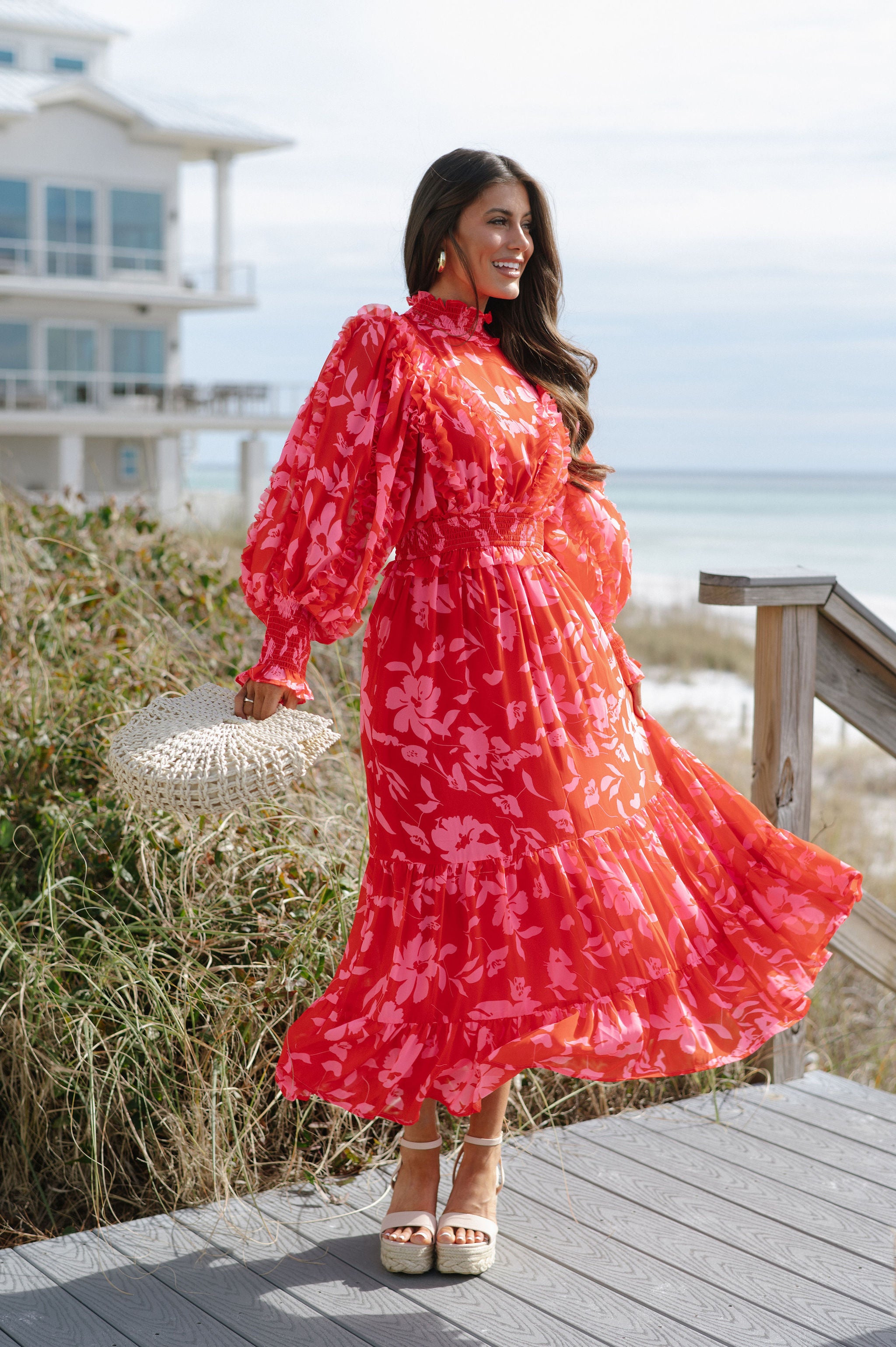 Regina Maxi Dress- Red/Pink