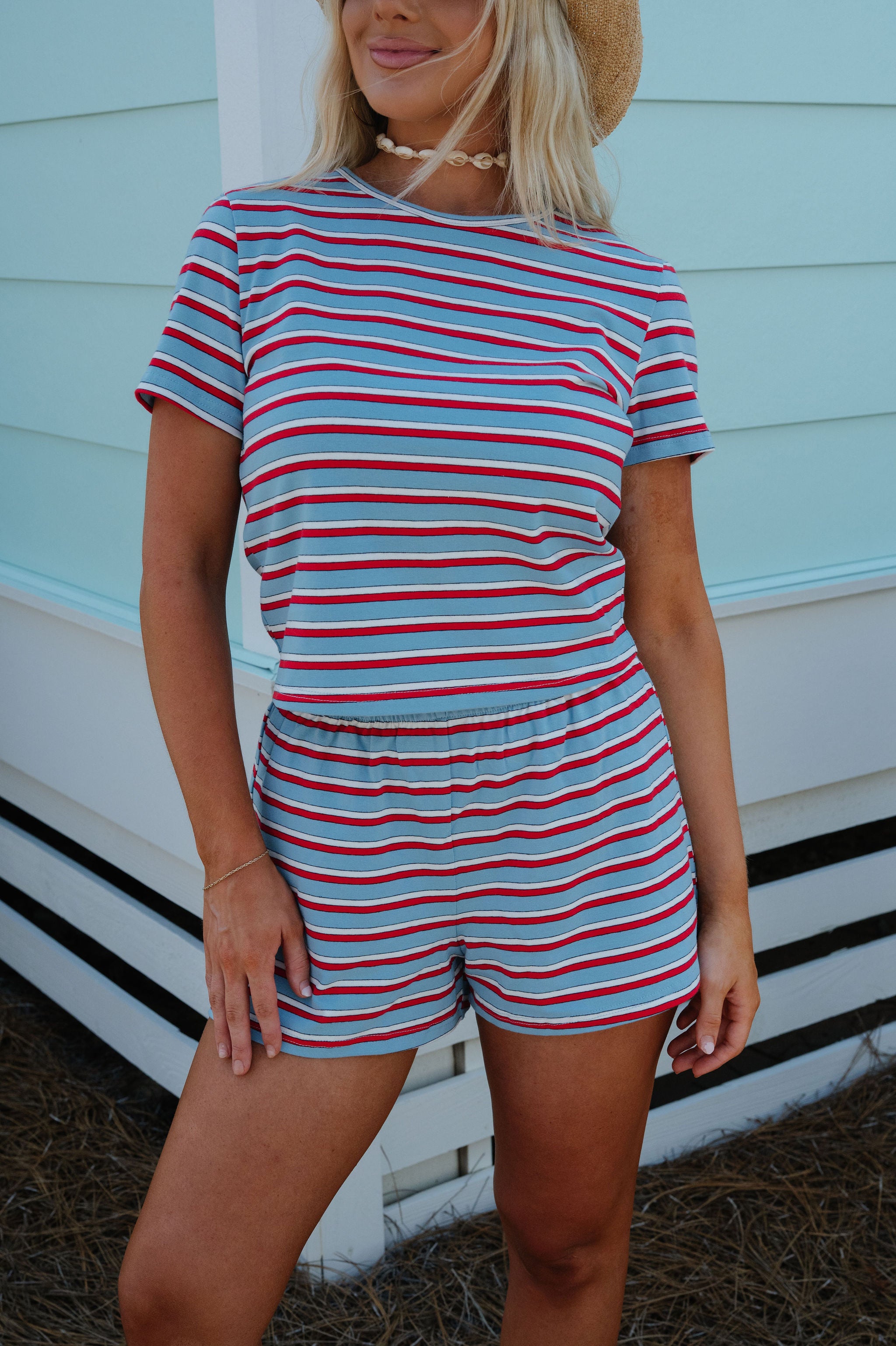 Firecracker Stripe Short Set