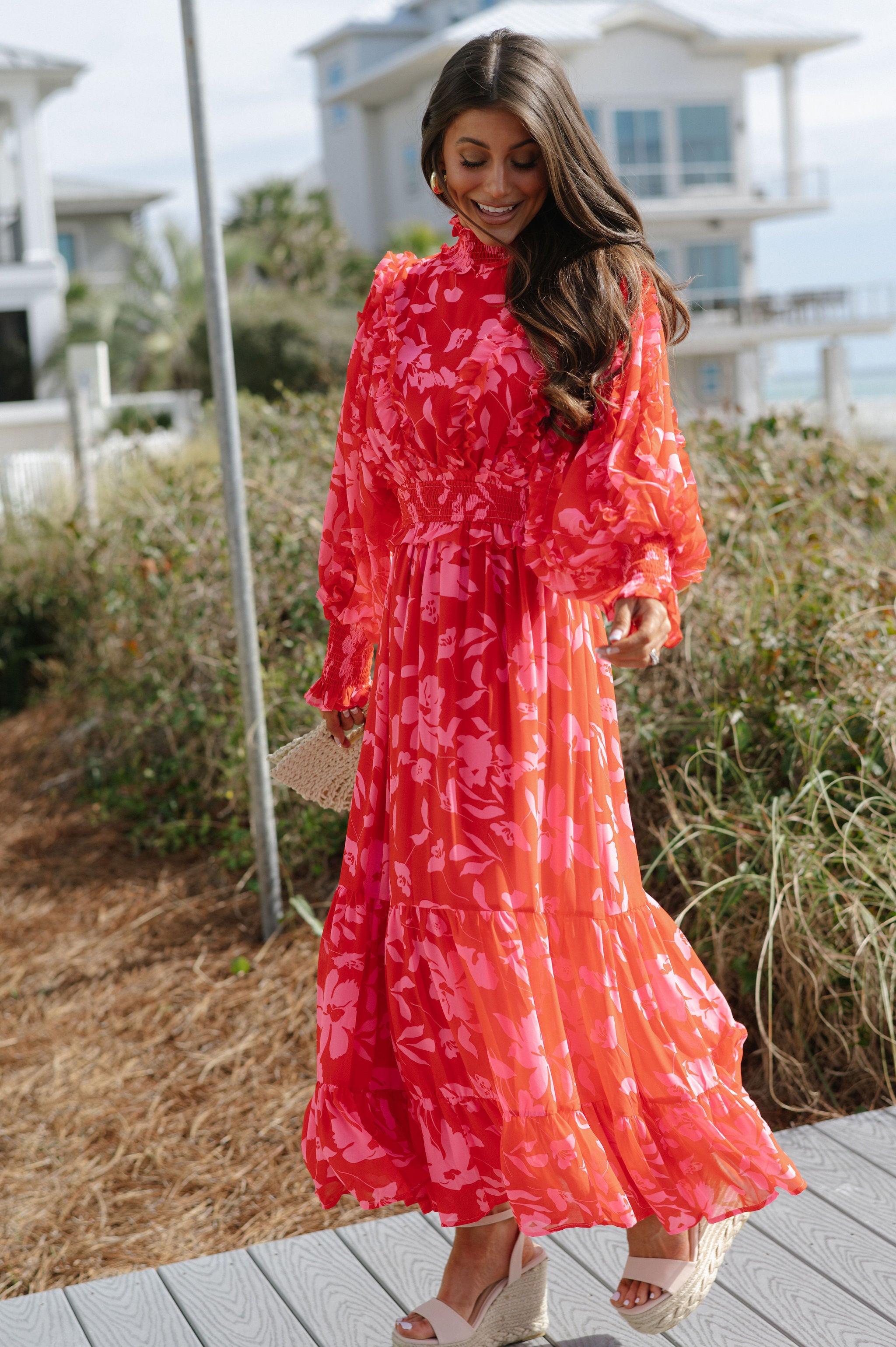 Regina Maxi Dress- Red/Pink