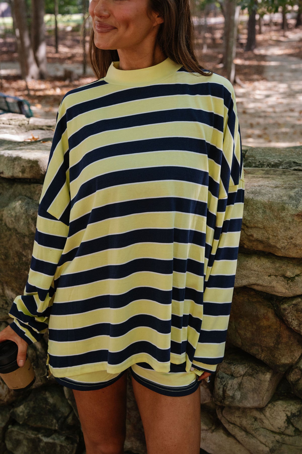 Brooklyn Striped Short Set-Lemon