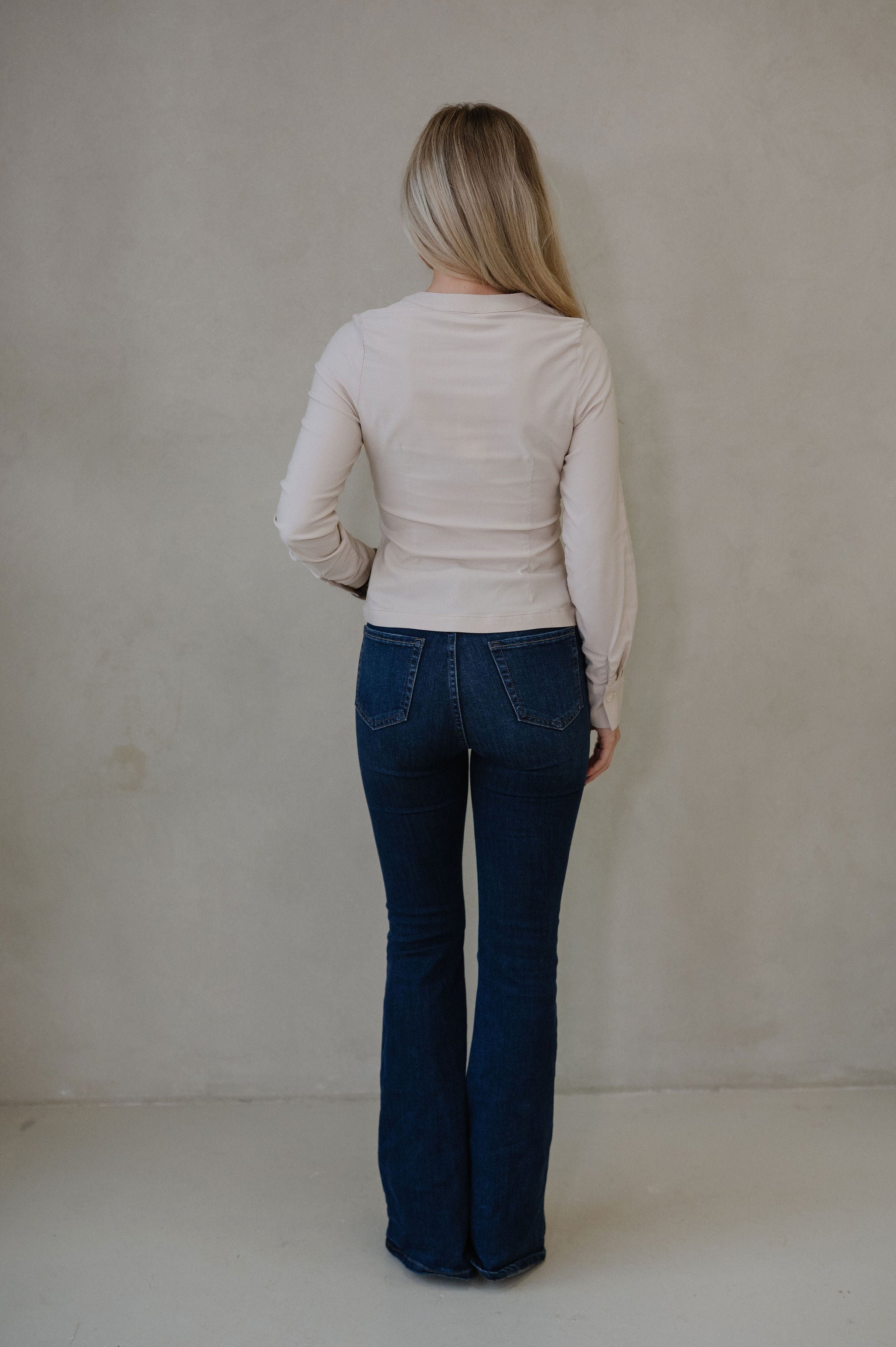 Charlotte Shirred Top-Ecru