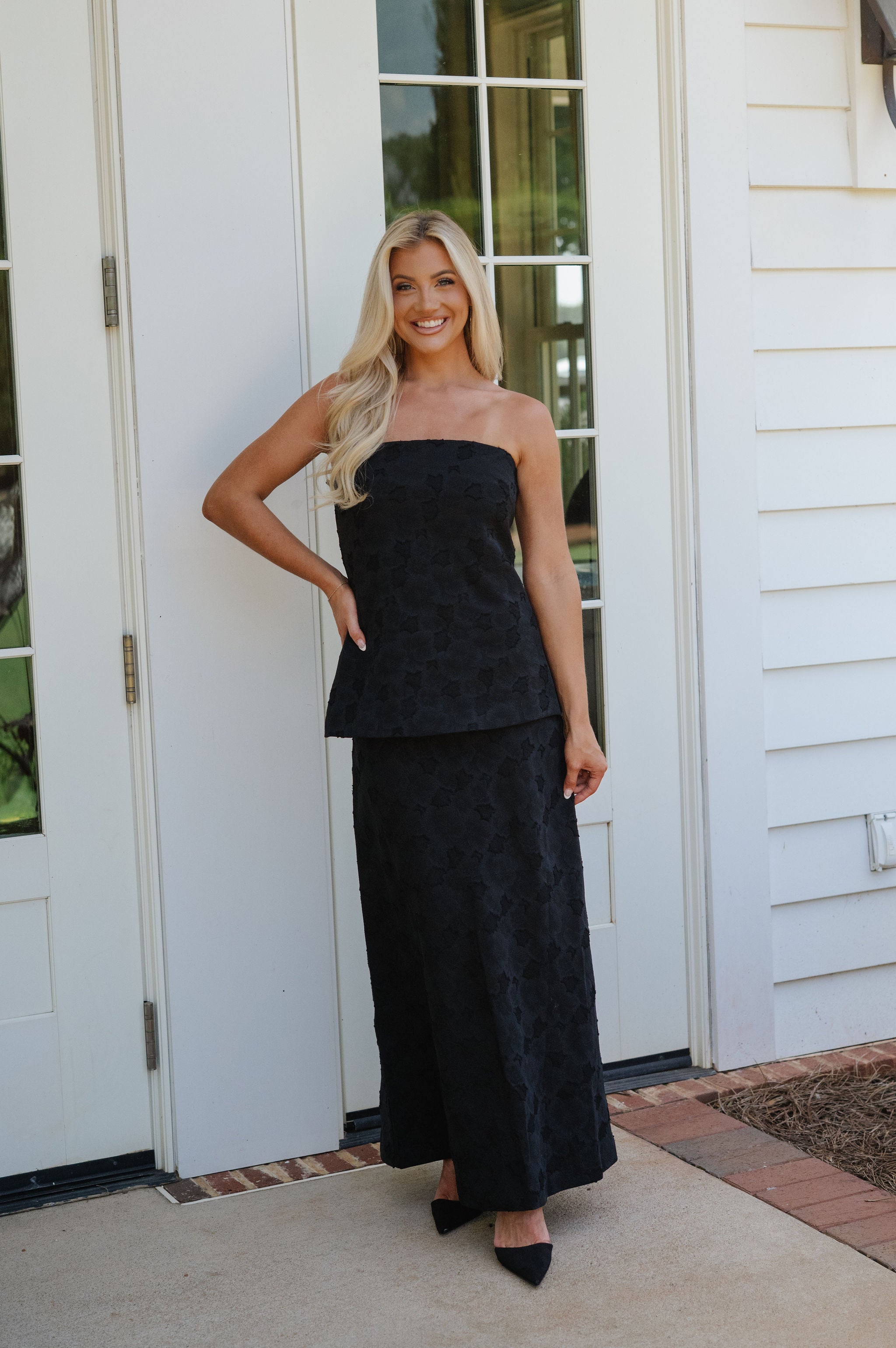 Harrison Strapless Maxi Dress-Black