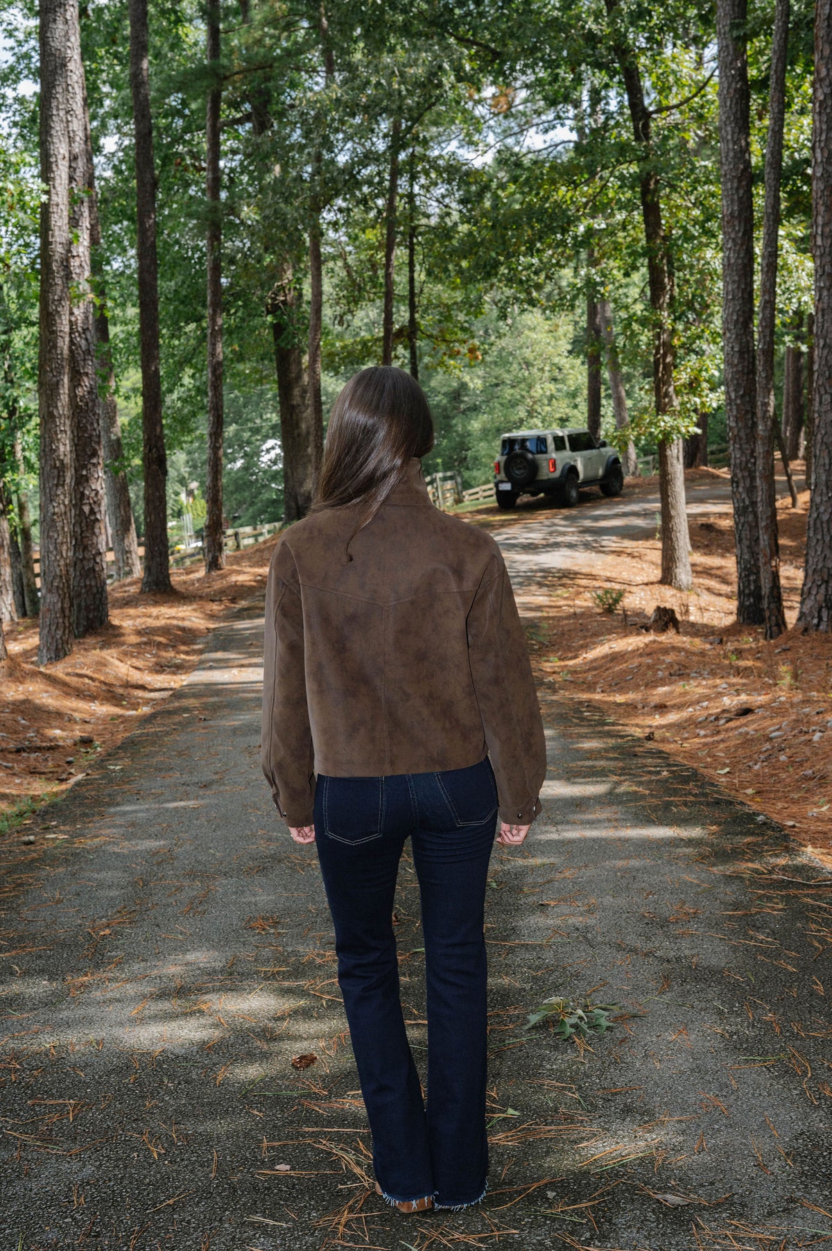 Scarlett Suede Bomber Jacket-Brown