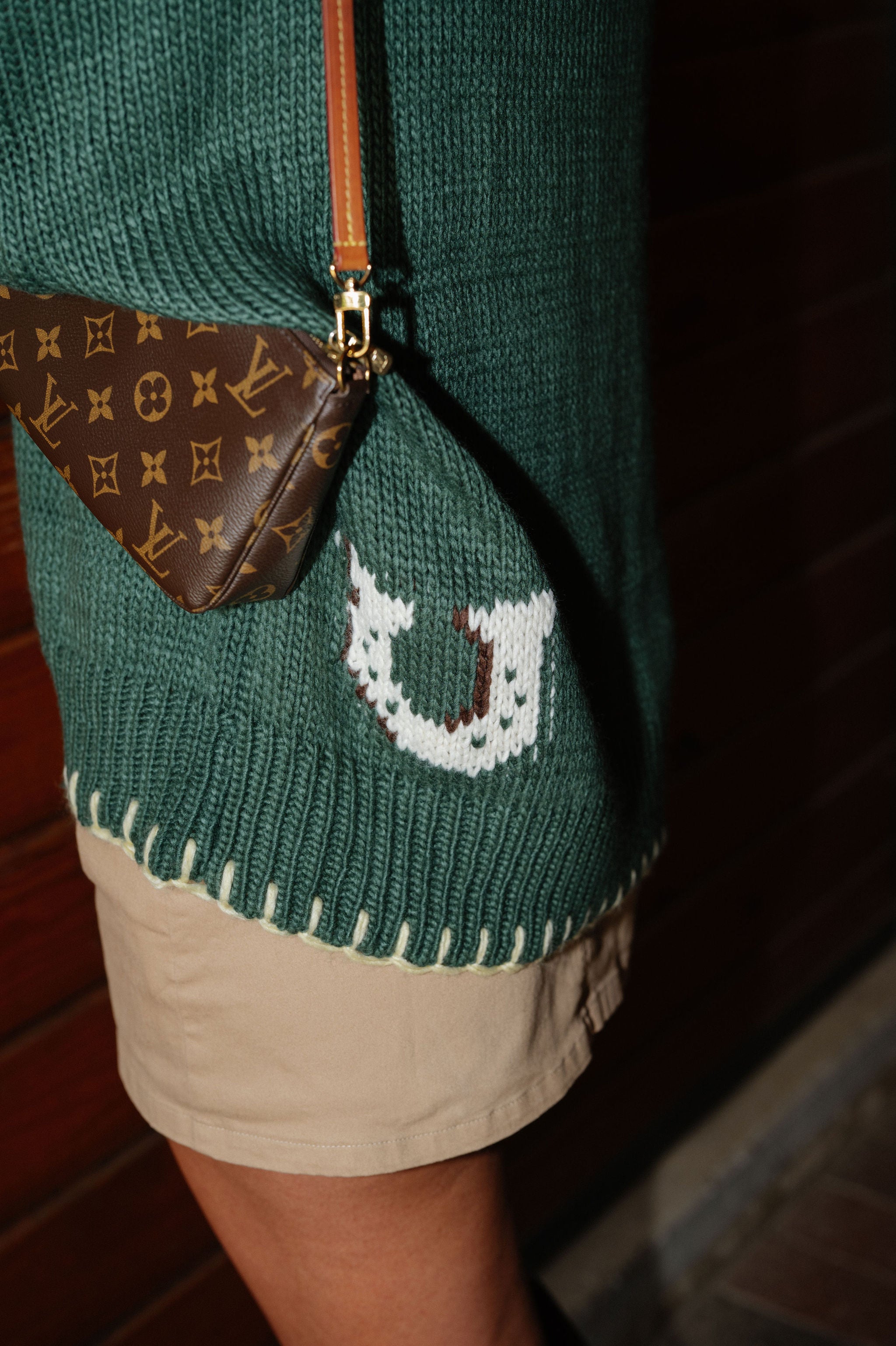 Horse Stitch Sweater-Green
