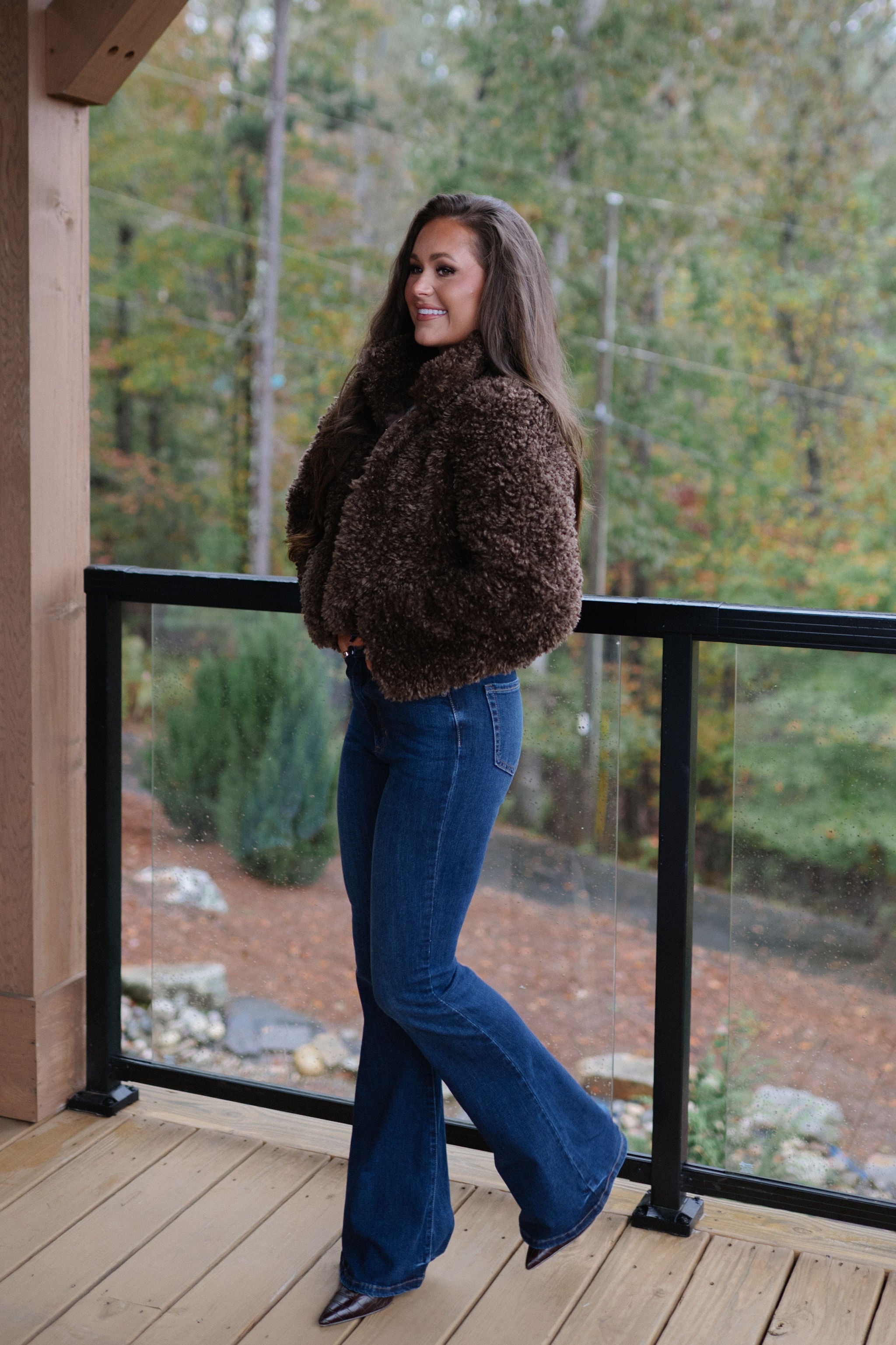 Soft Teddy Cropped Jacket-Espresso