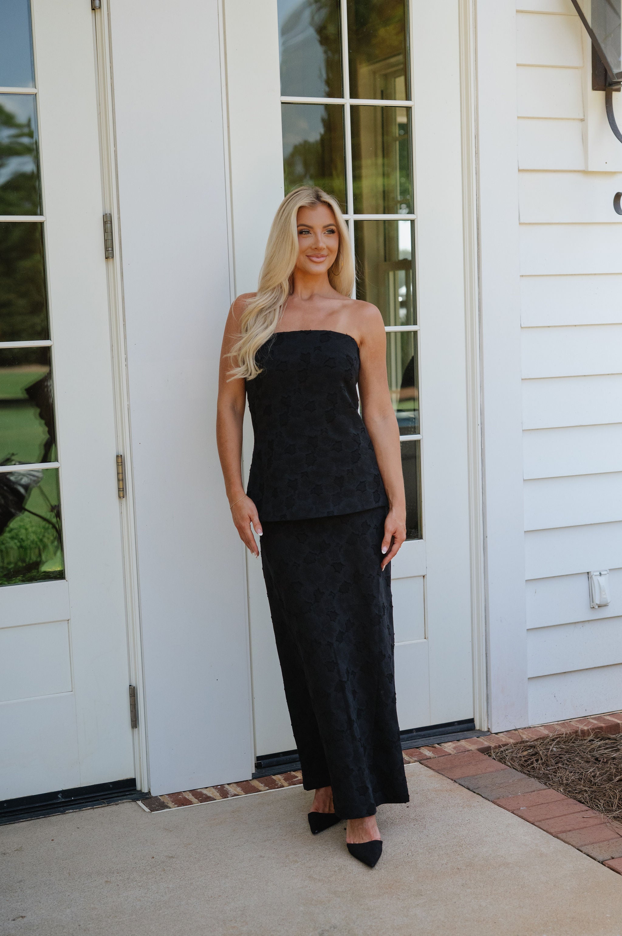 Harrison Strapless Maxi Dress-Black