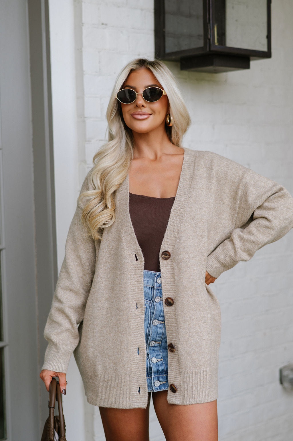 Tara Oversized Cardigan-Mocha