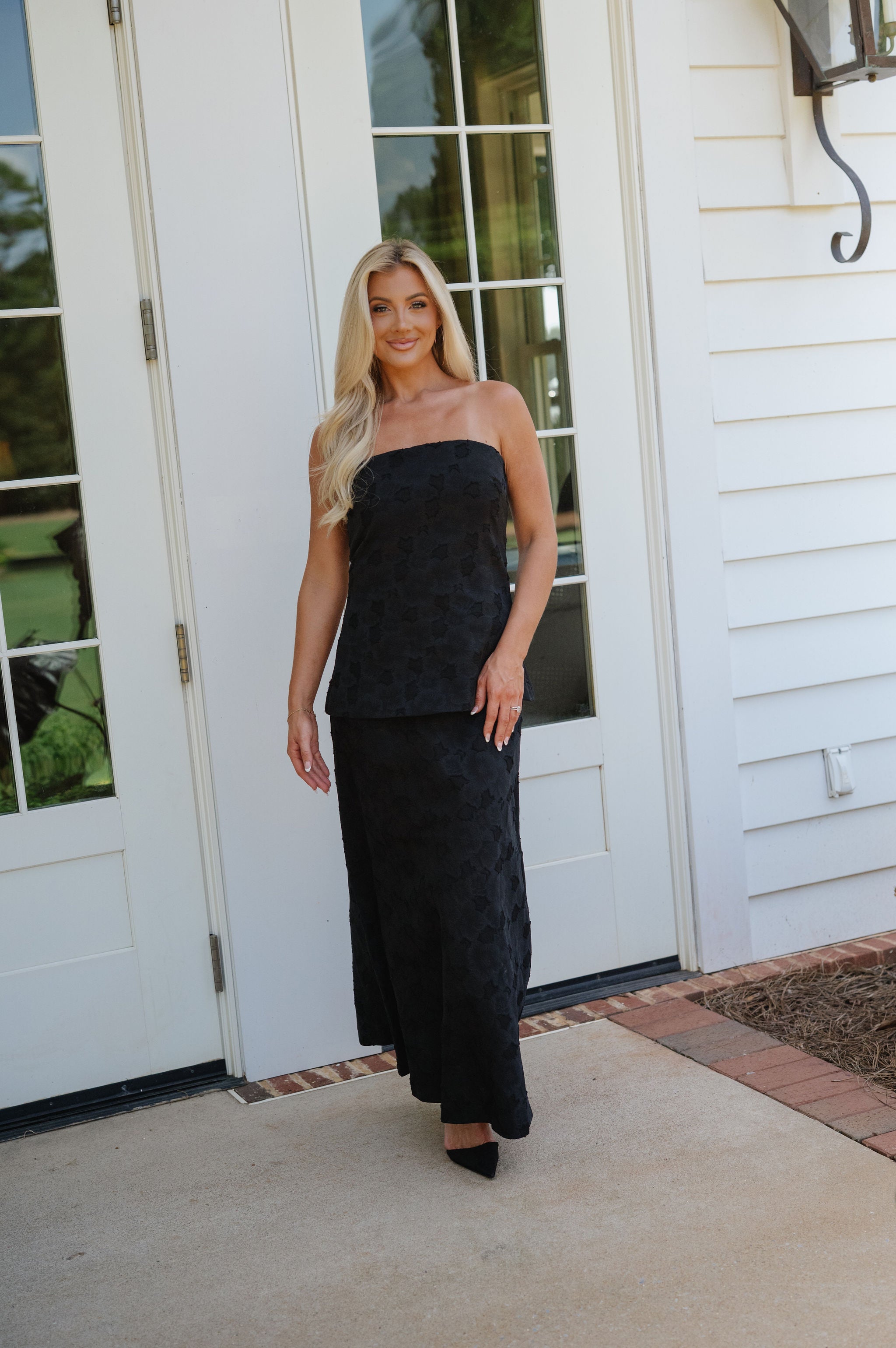 Harrison Strapless Maxi Dress-Black