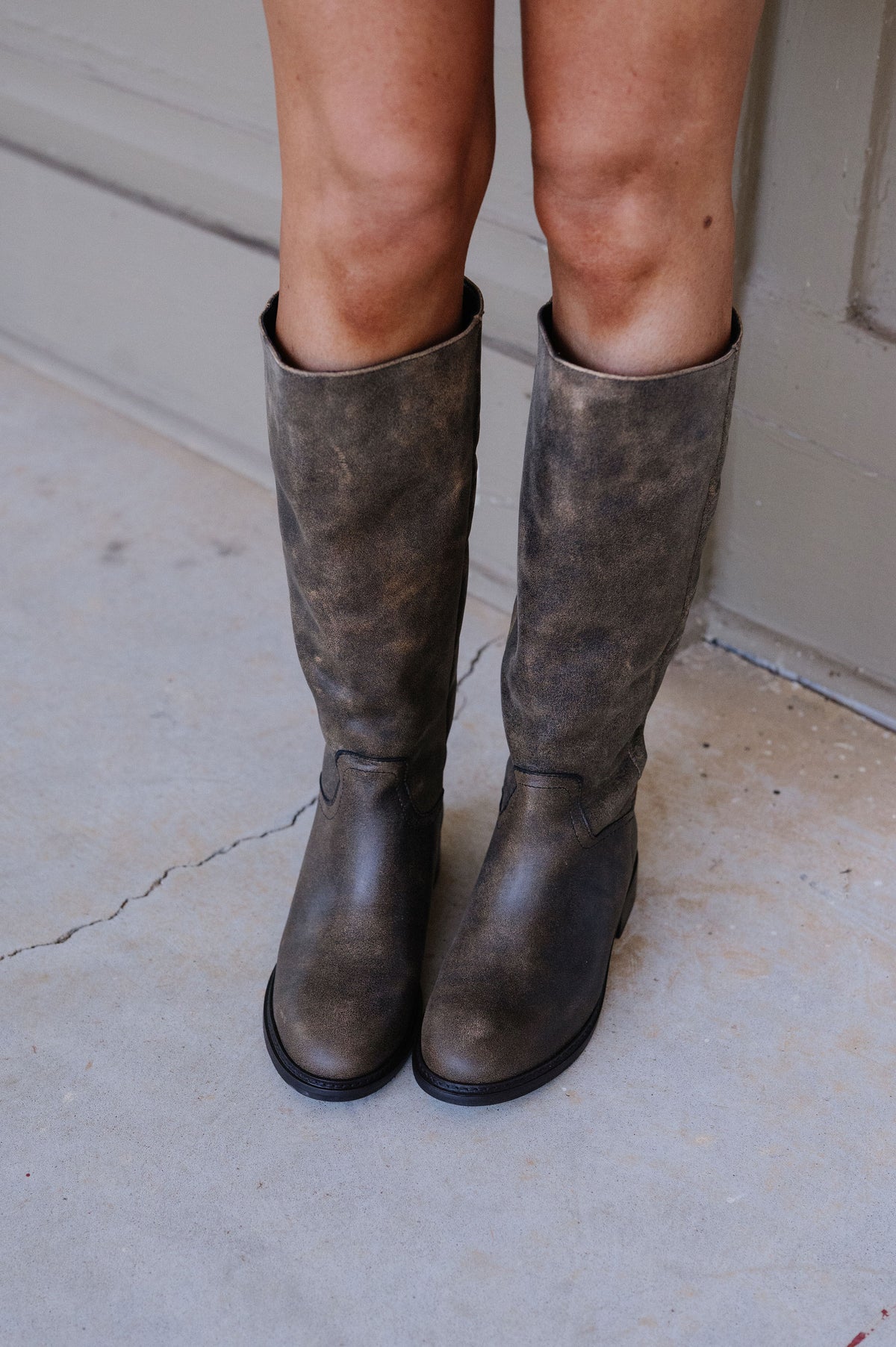 Marna Leather Boots-Brown