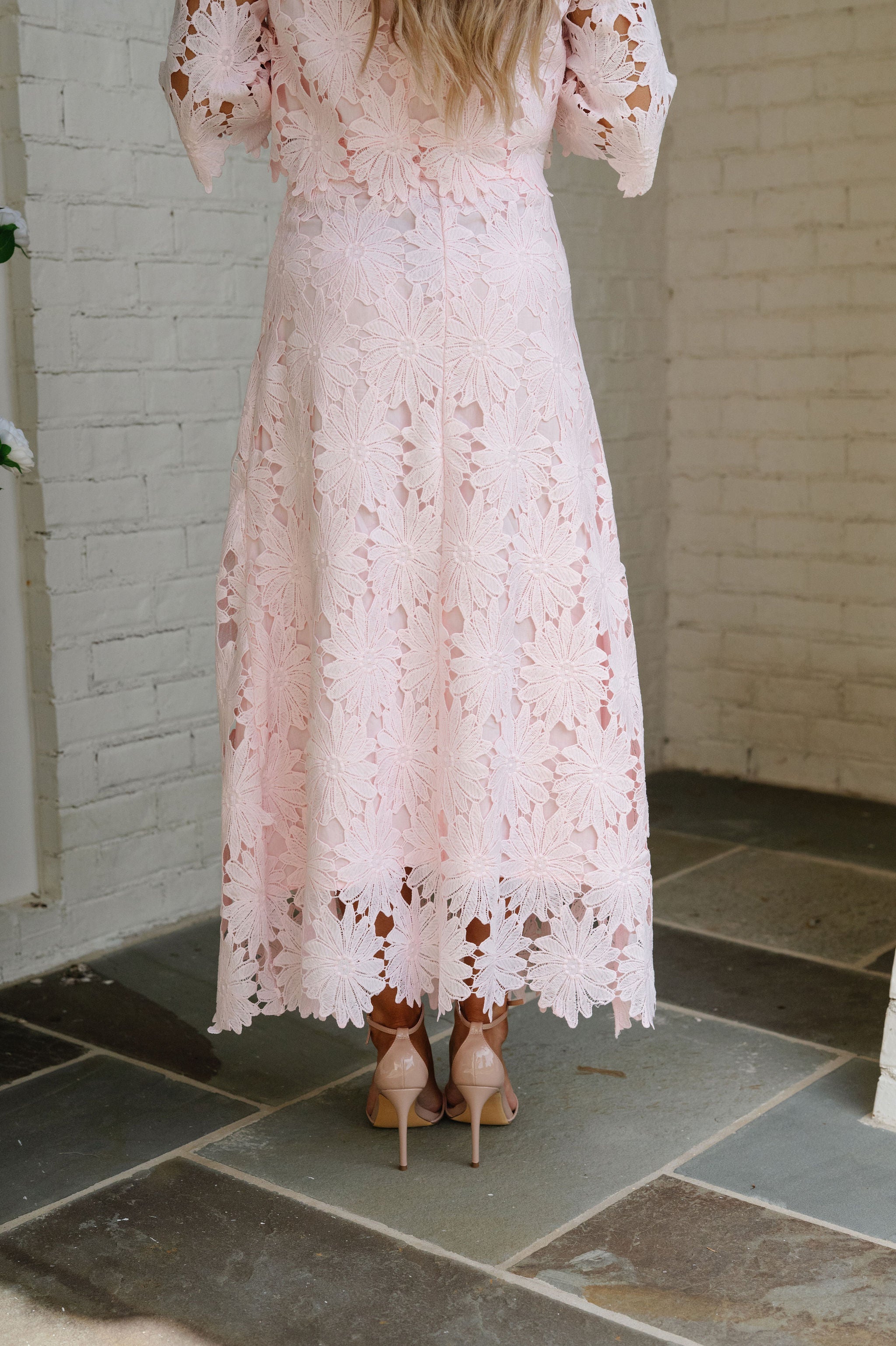 Ally Lace Maxi Skirt Set- Baby Pink