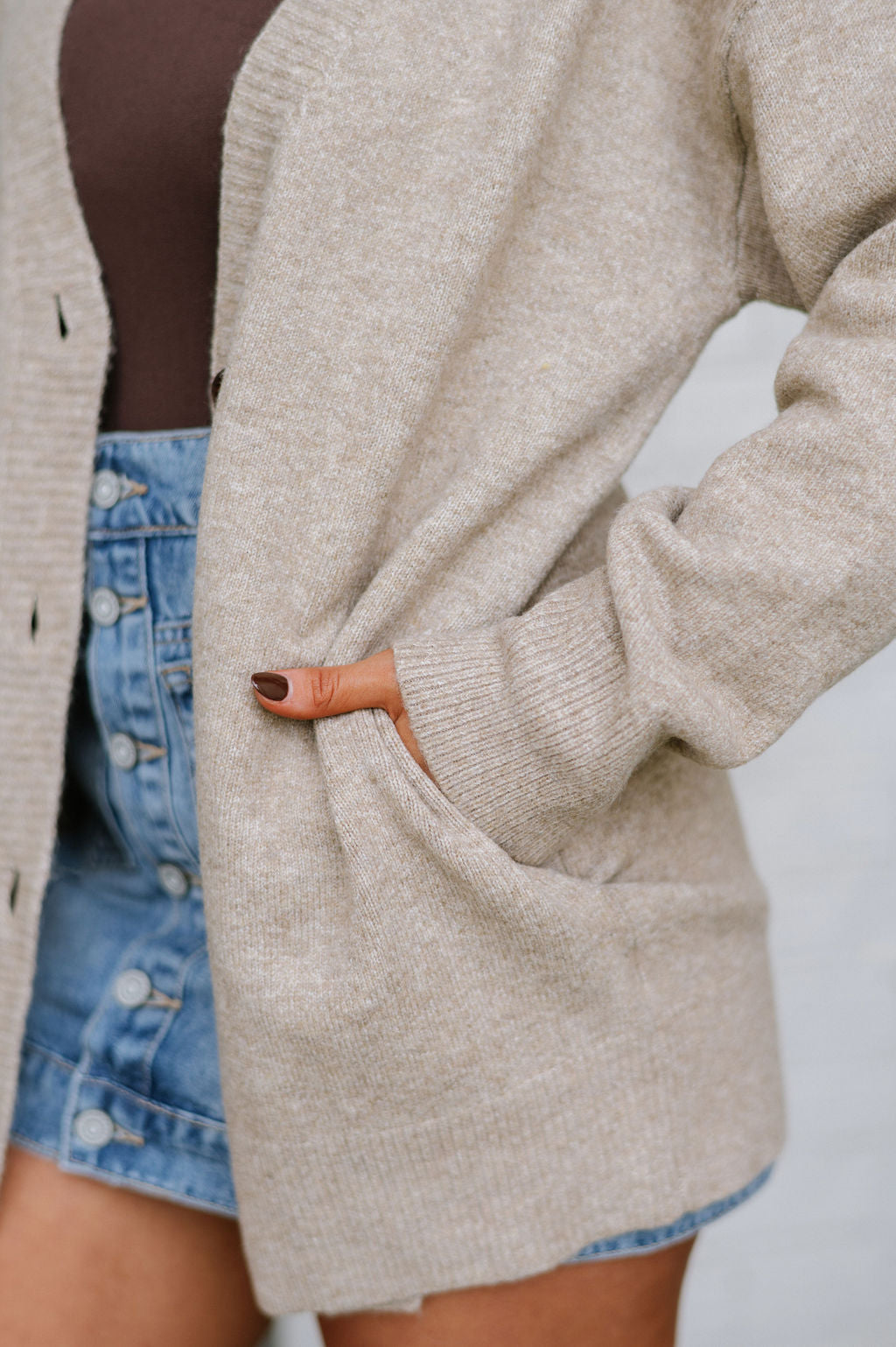 Tara Oversized Cardigan-Mocha