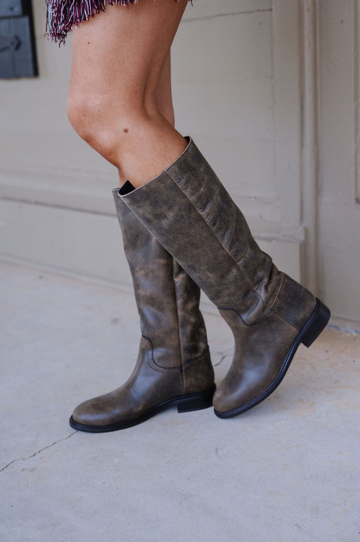 Marna Leather Boots-Brown