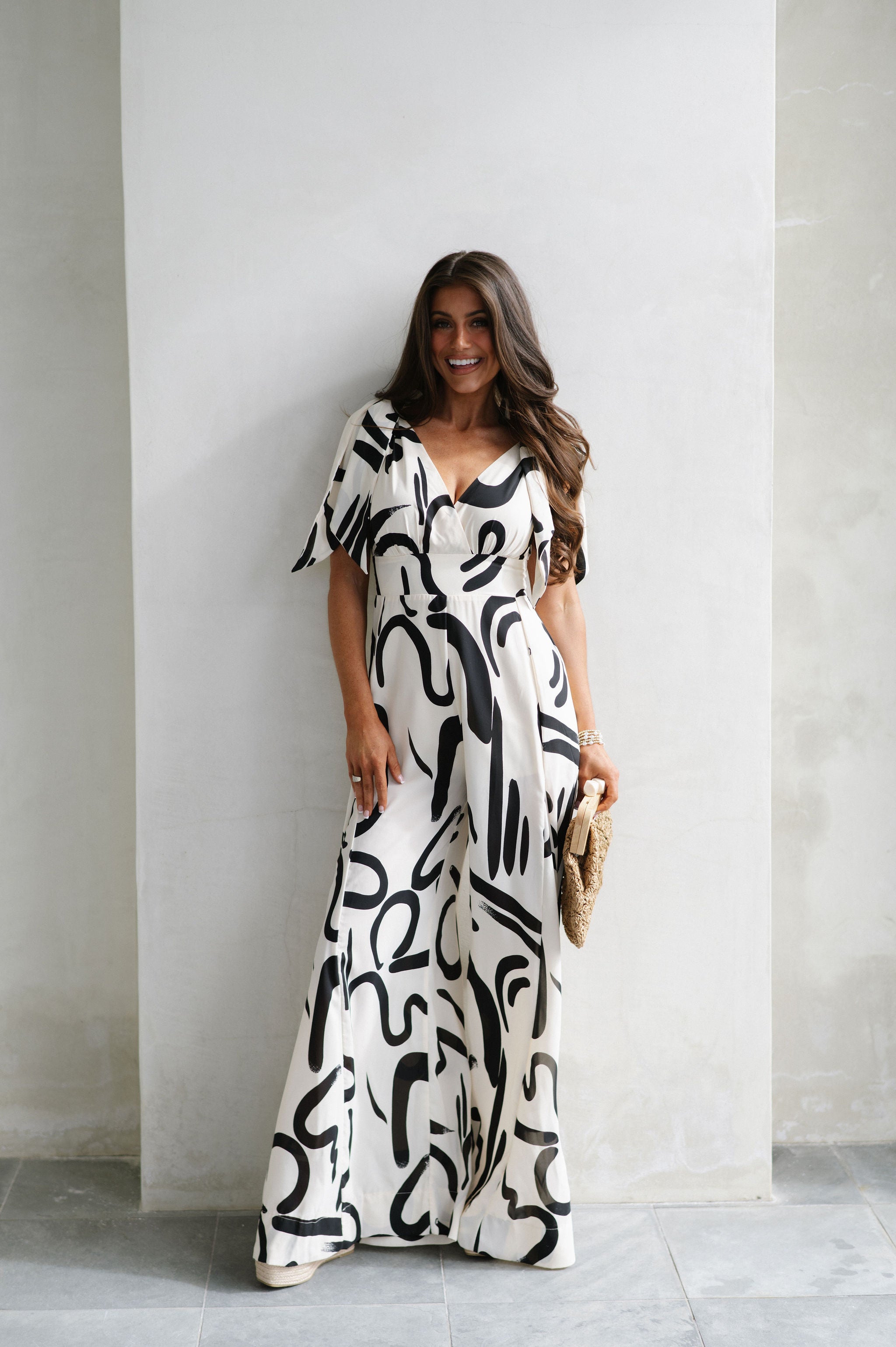 Wilder Abstract Jumpsuit- Ivory/Black