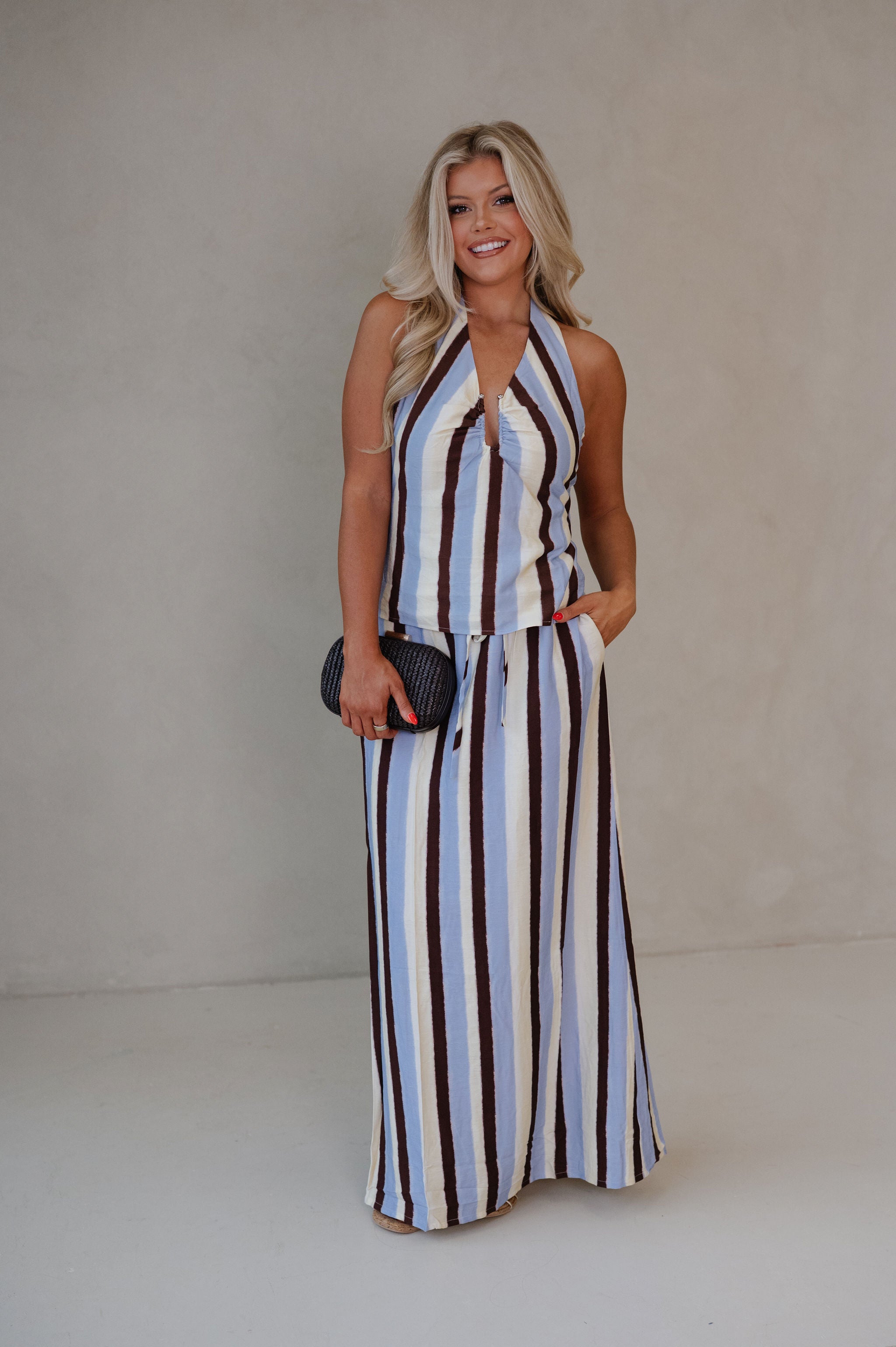 Mia Striped Set-Blue Multi