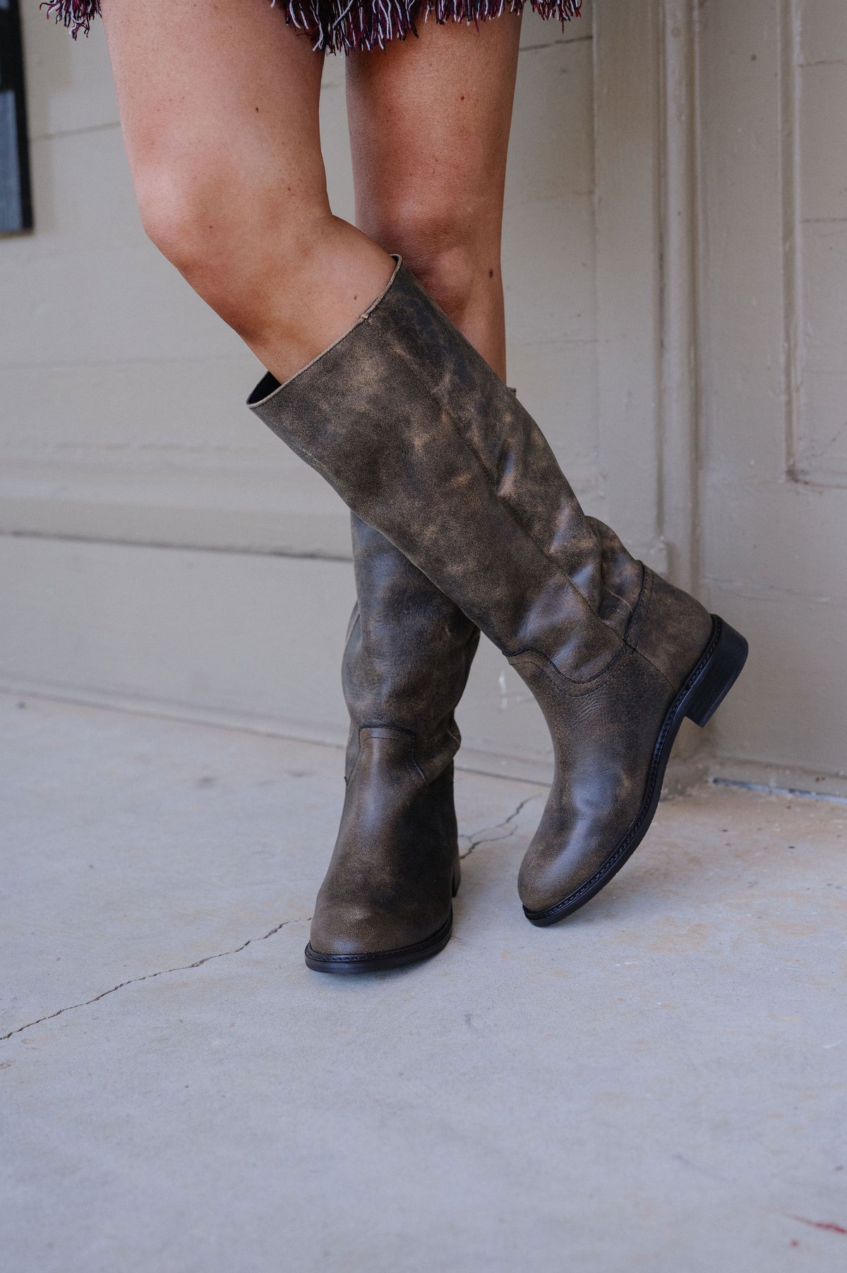 Marna Leather Boots-Brown