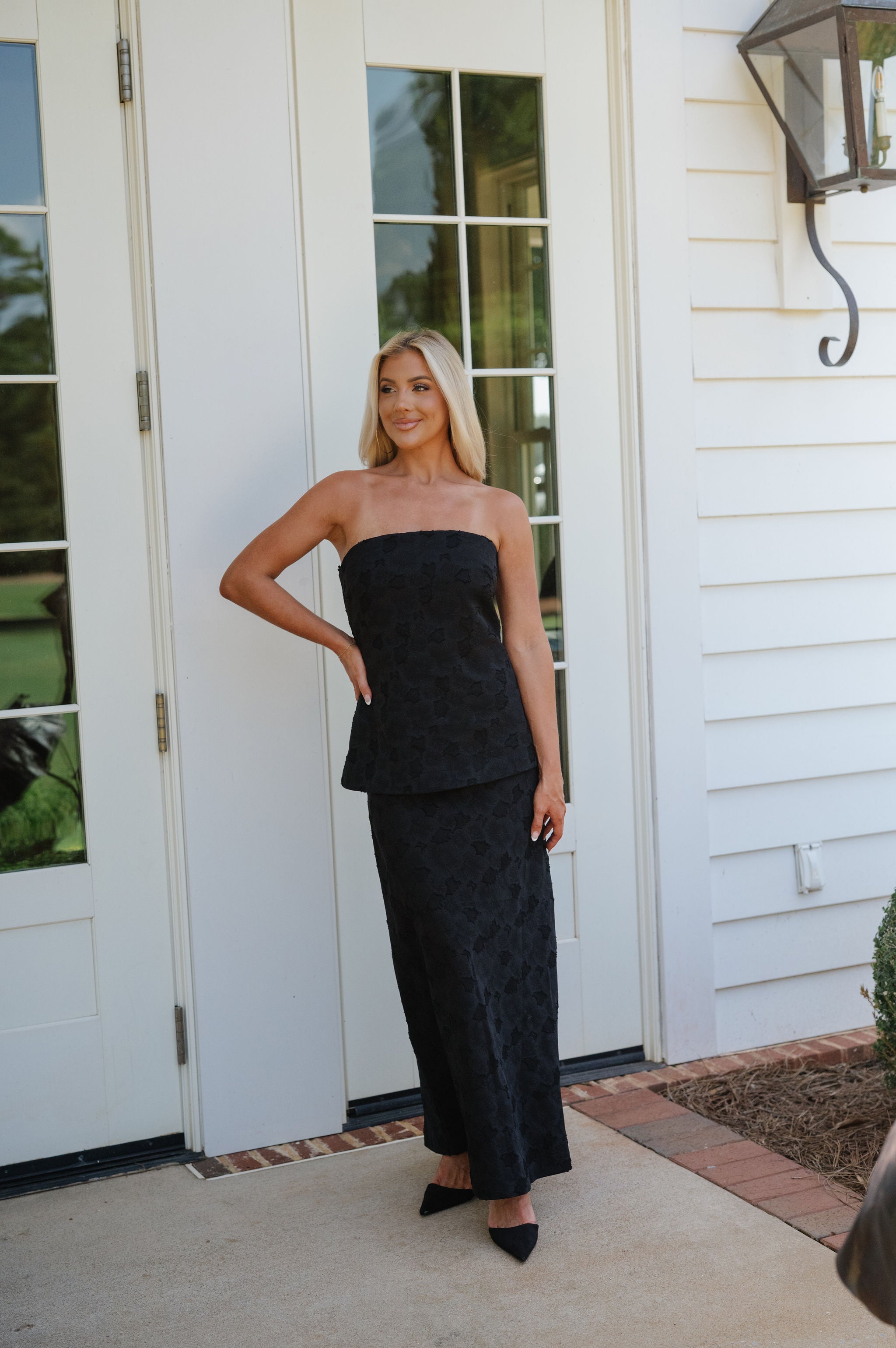 Harrison Strapless Maxi Dress-Black