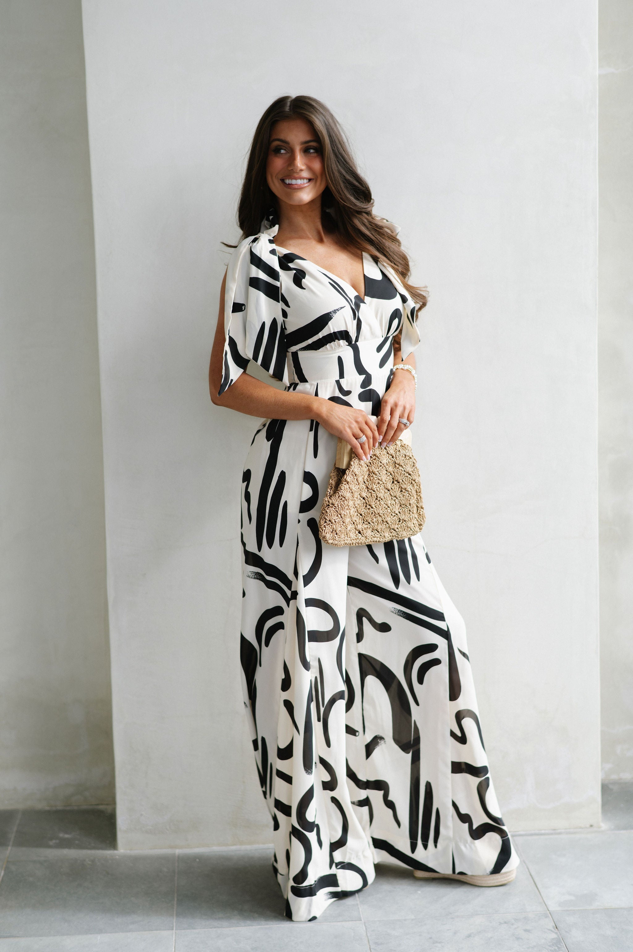 Wilder Abstract Jumpsuit- Ivory/Black