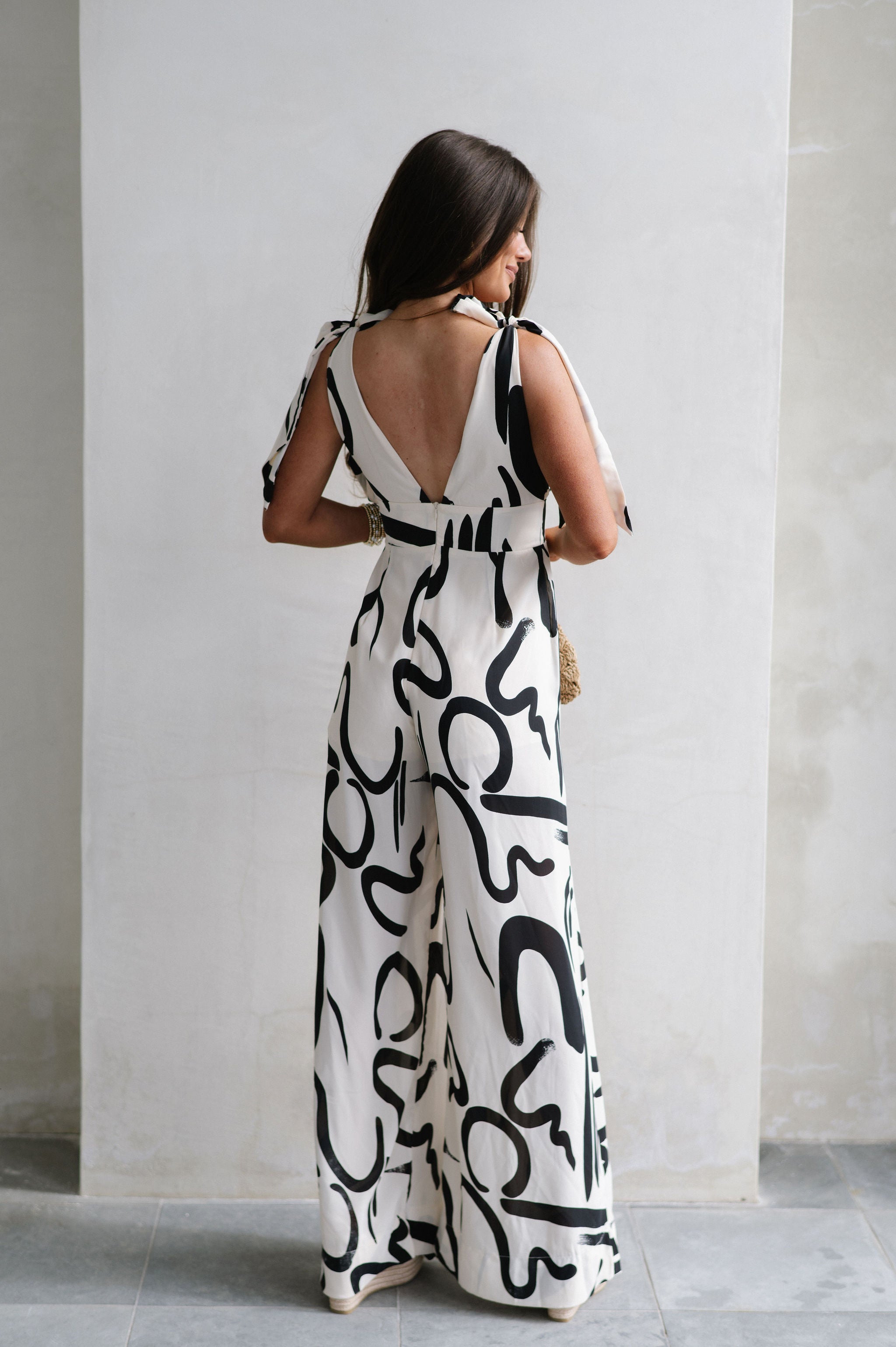 Wilder Abstract Jumpsuit- Ivory/Black