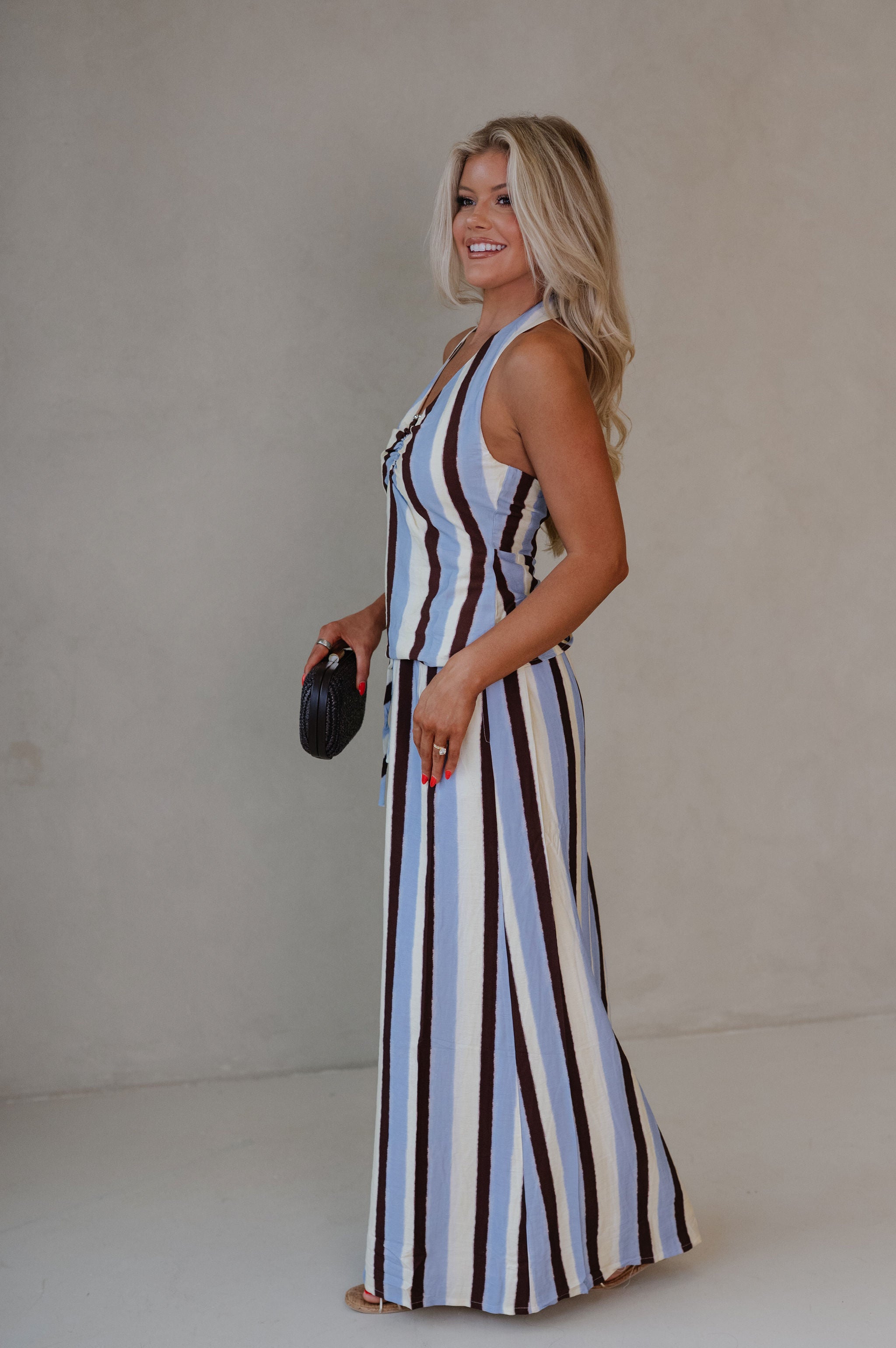 Mia Striped Set-Blue Multi