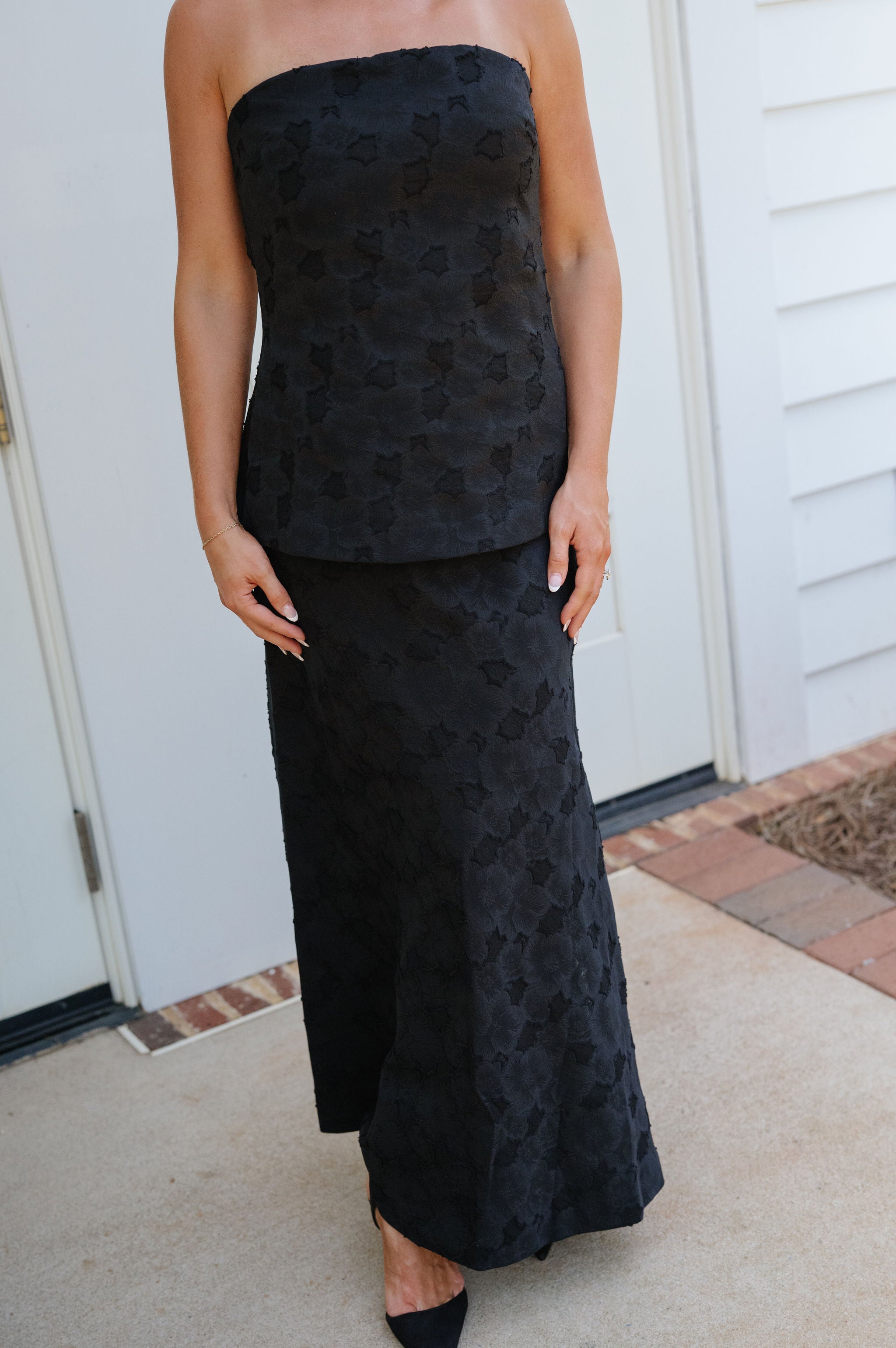 Harrison Strapless Maxi Dress-Black
