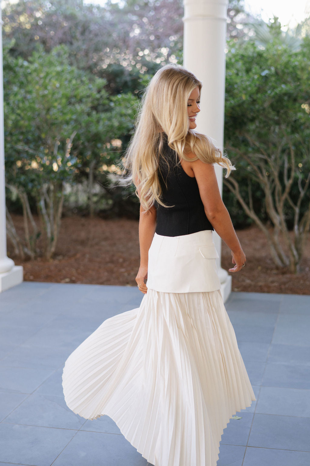 Lanny Pleated Skirt-Ivory