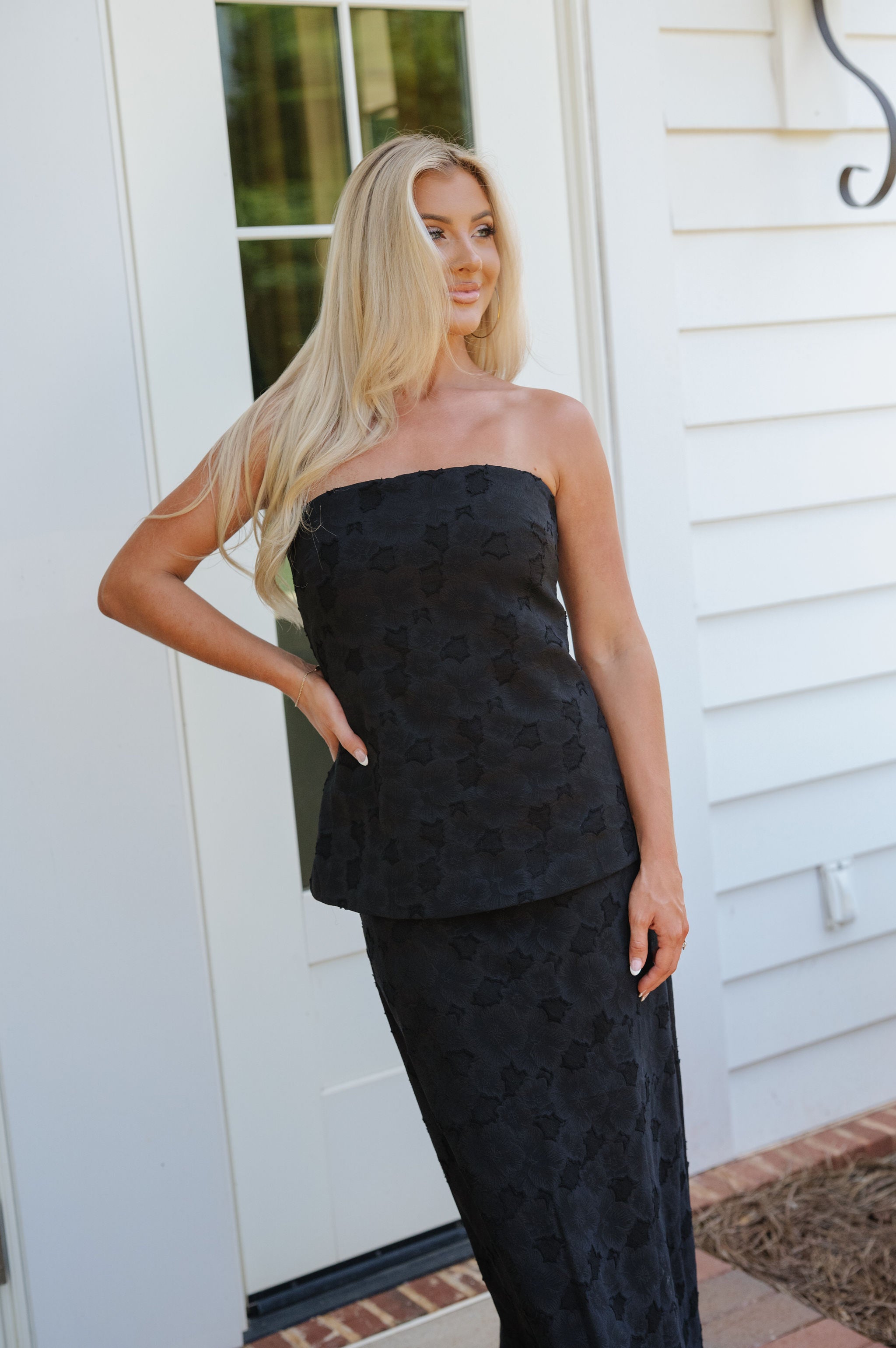 Harrison Strapless Maxi Dress-Black
