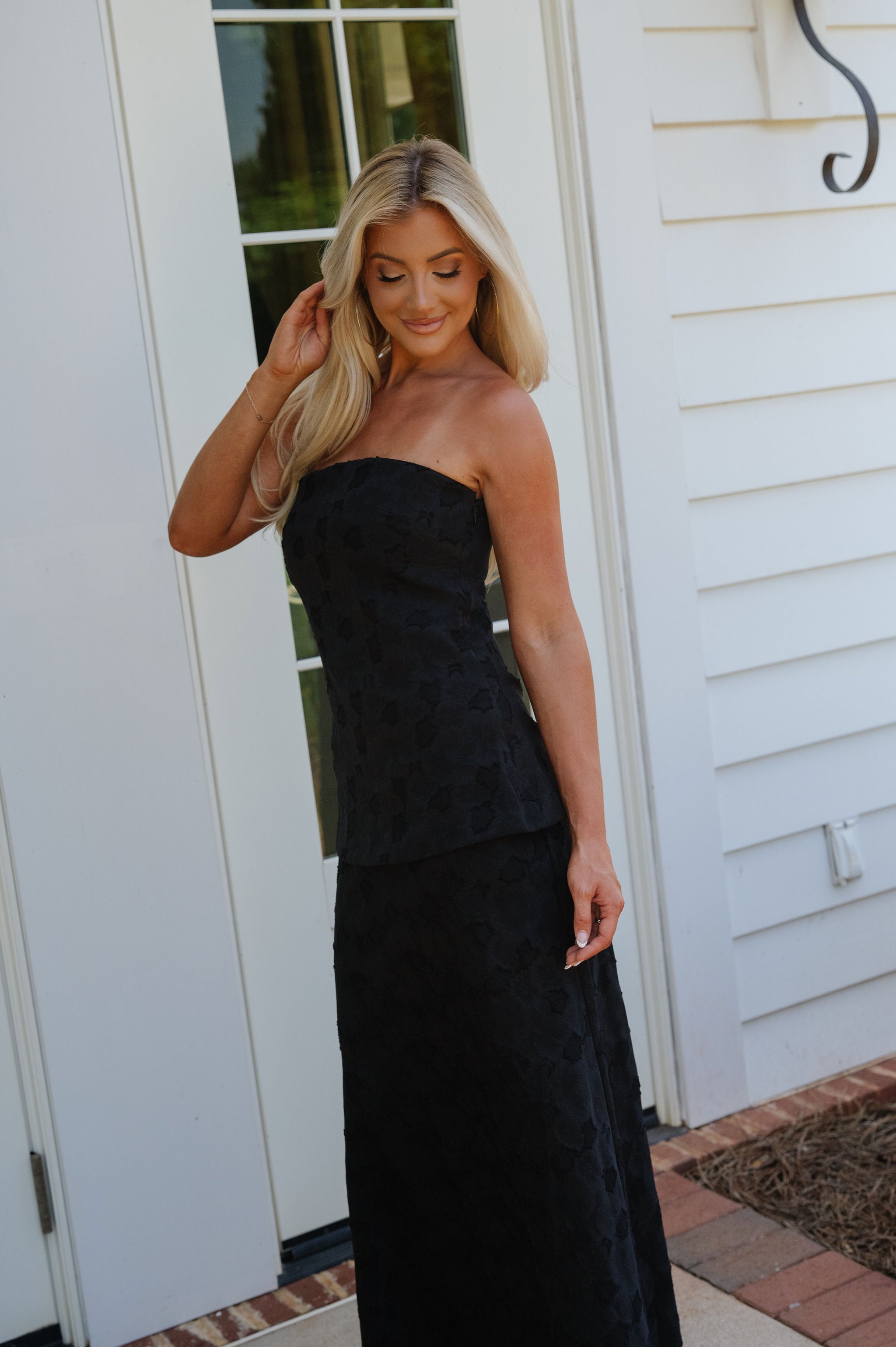 Harrison Strapless Maxi Dress-Black