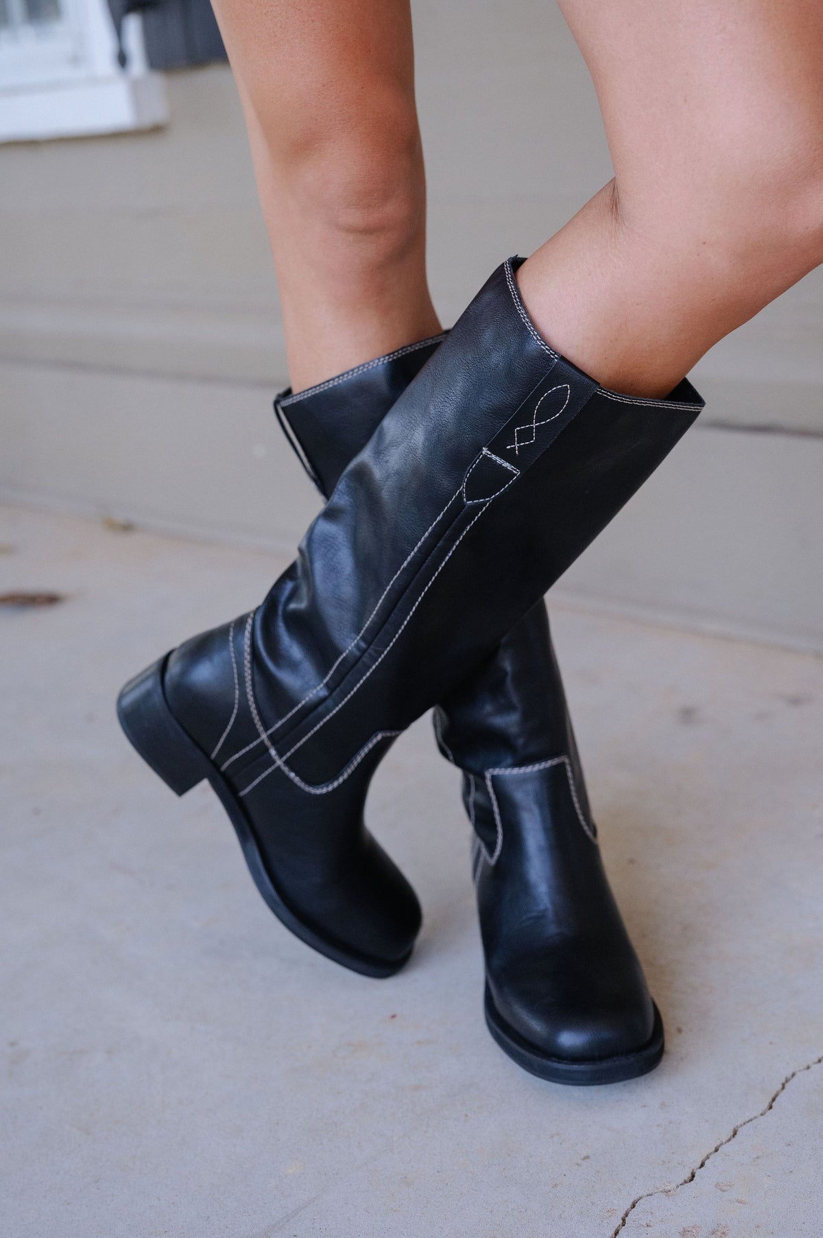 Mills Knee High Boots-Black