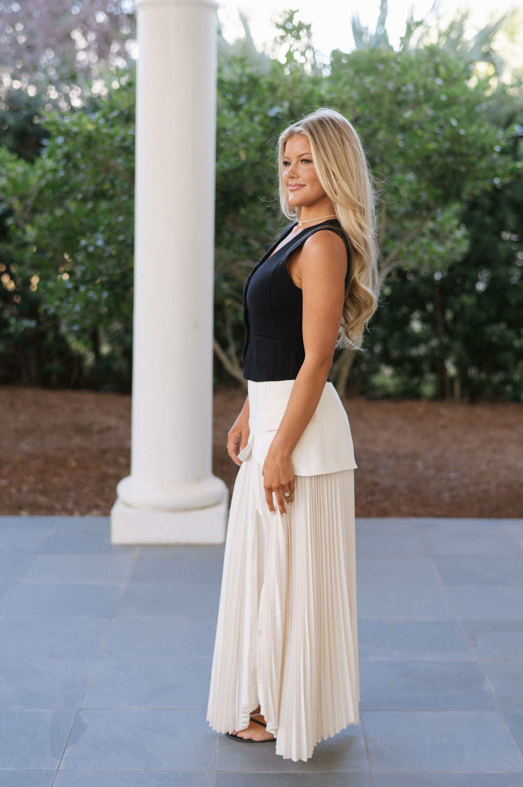 Lanny Pleated Skirt-Ivory