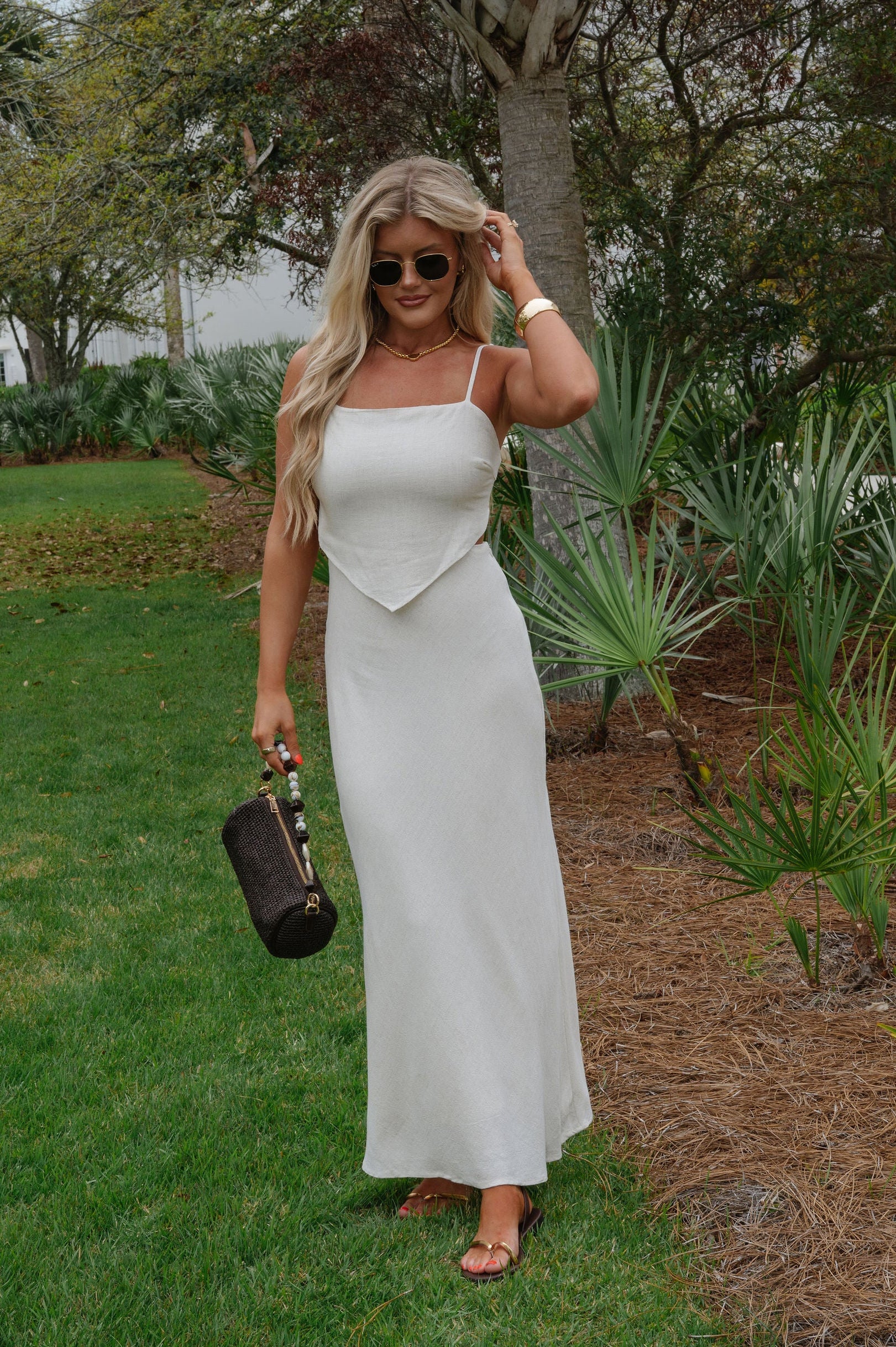 Leah Scarf Style Top Dress-Oatmeal