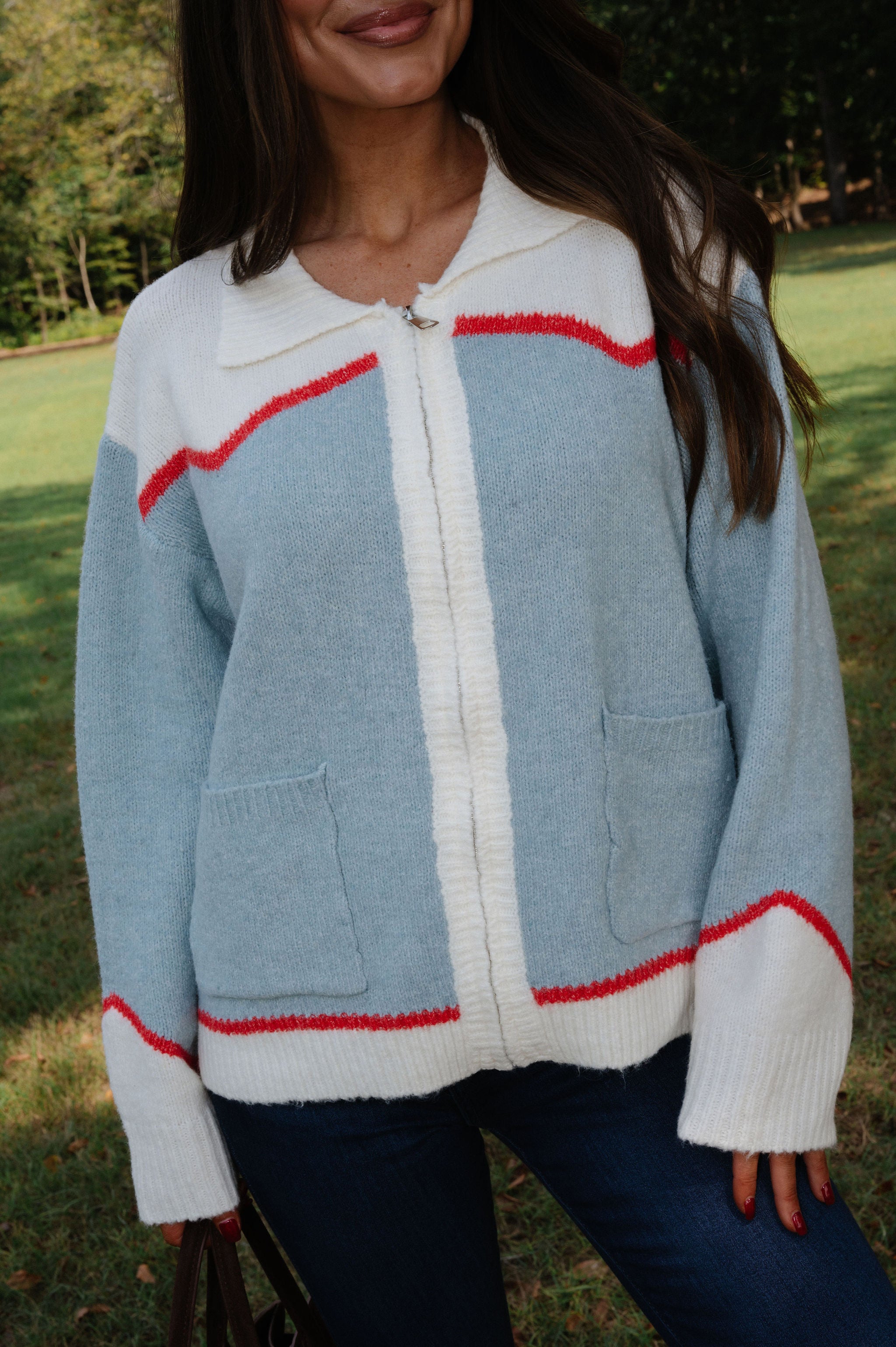 Rodeo Cowboy Knit Sweater-Sky Blue