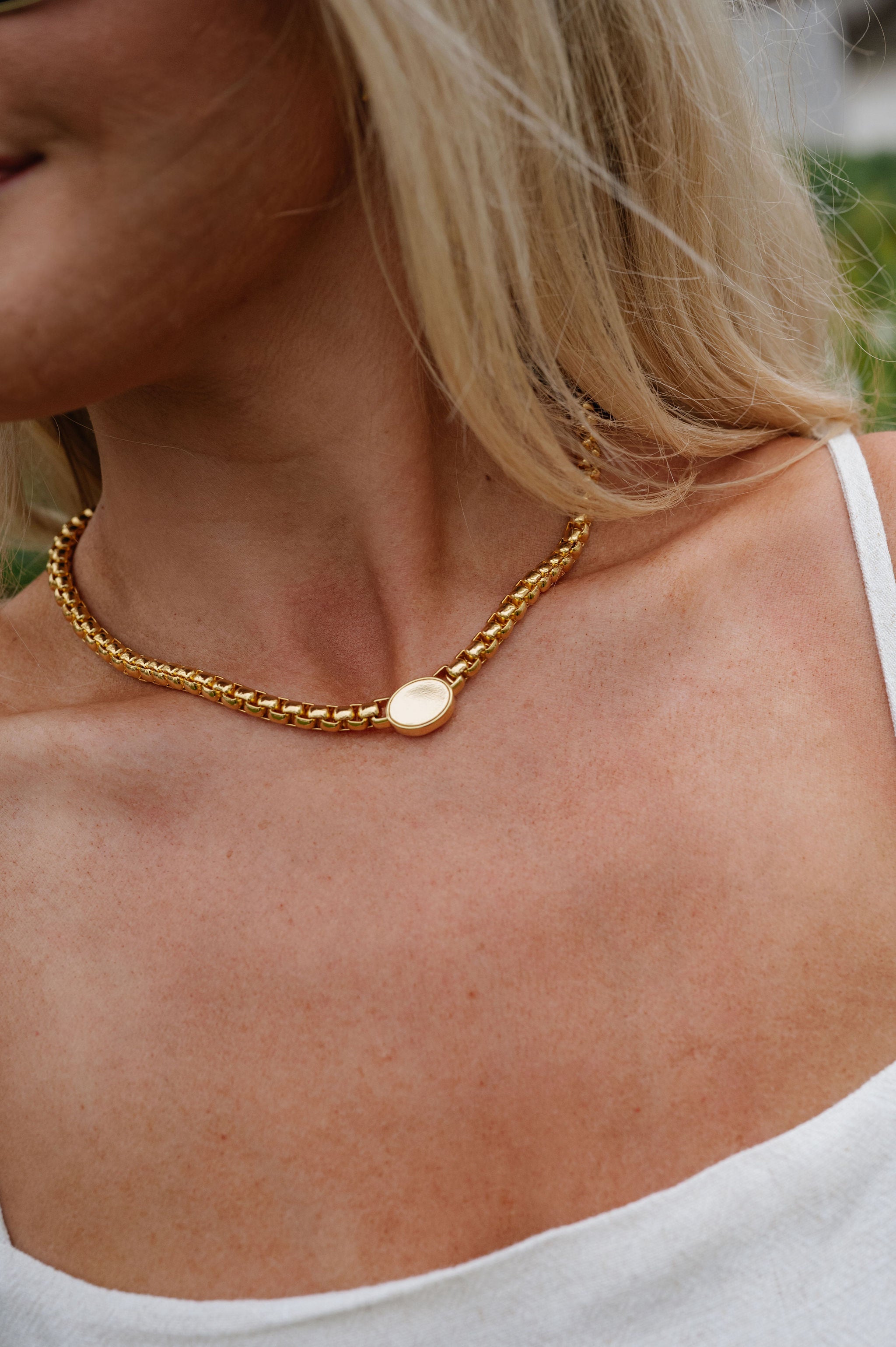 Ashton Chain Link Necklace-Gold