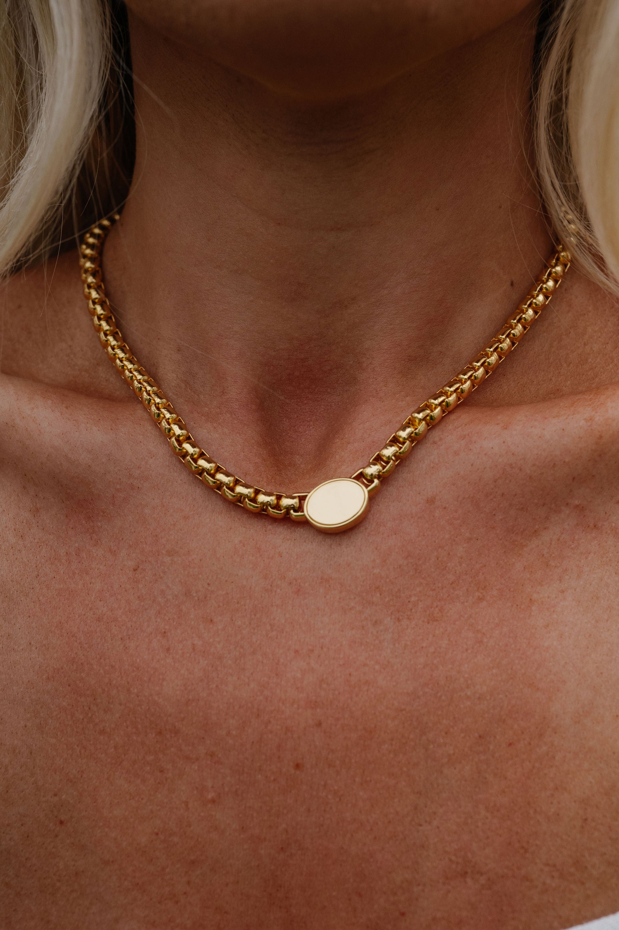 Ashton Chain Link Necklace-Gold