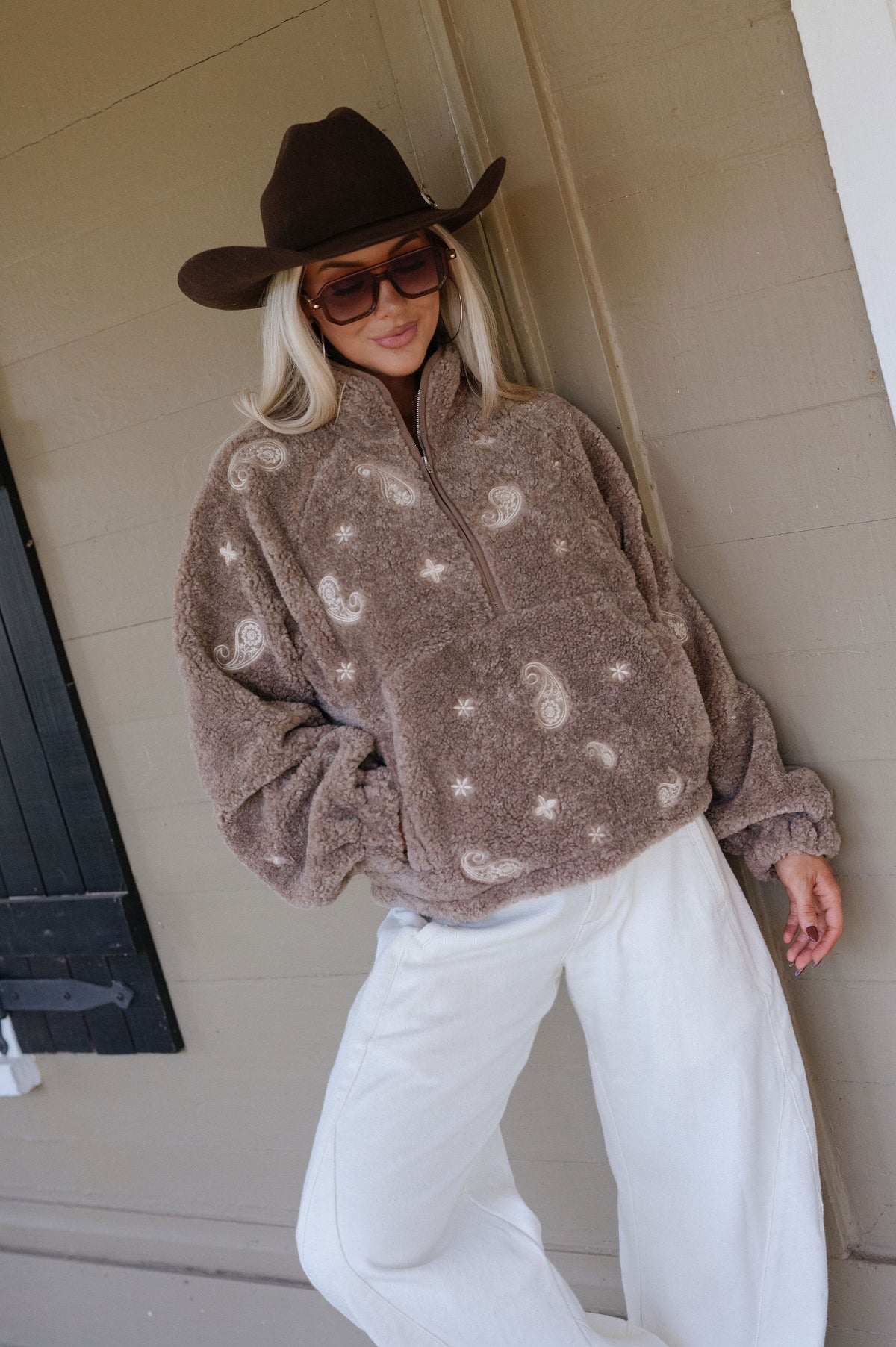 Bentley Sherpa Pullover-Mocha