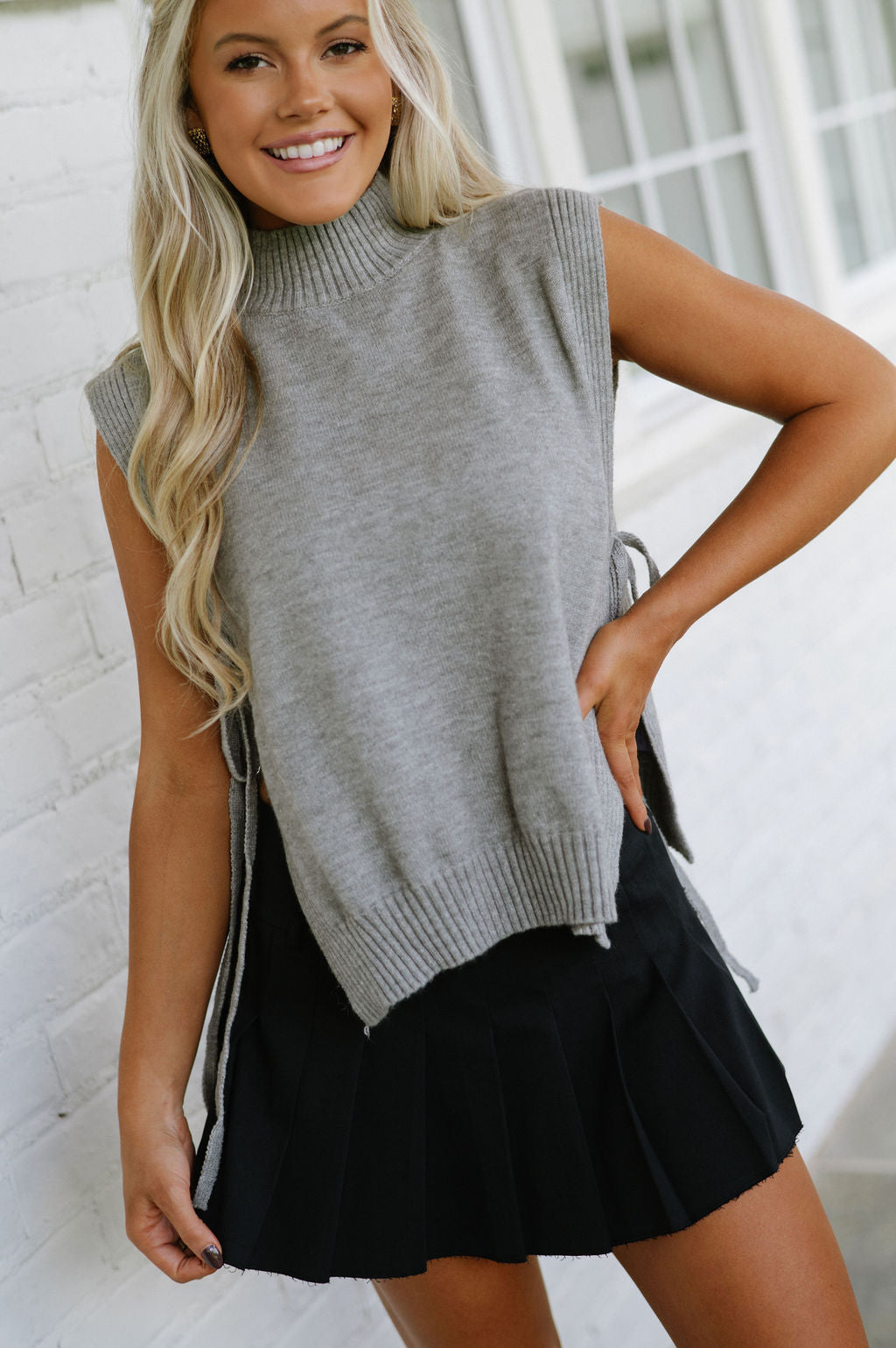 Felix Mock Neck Sweater-Grey