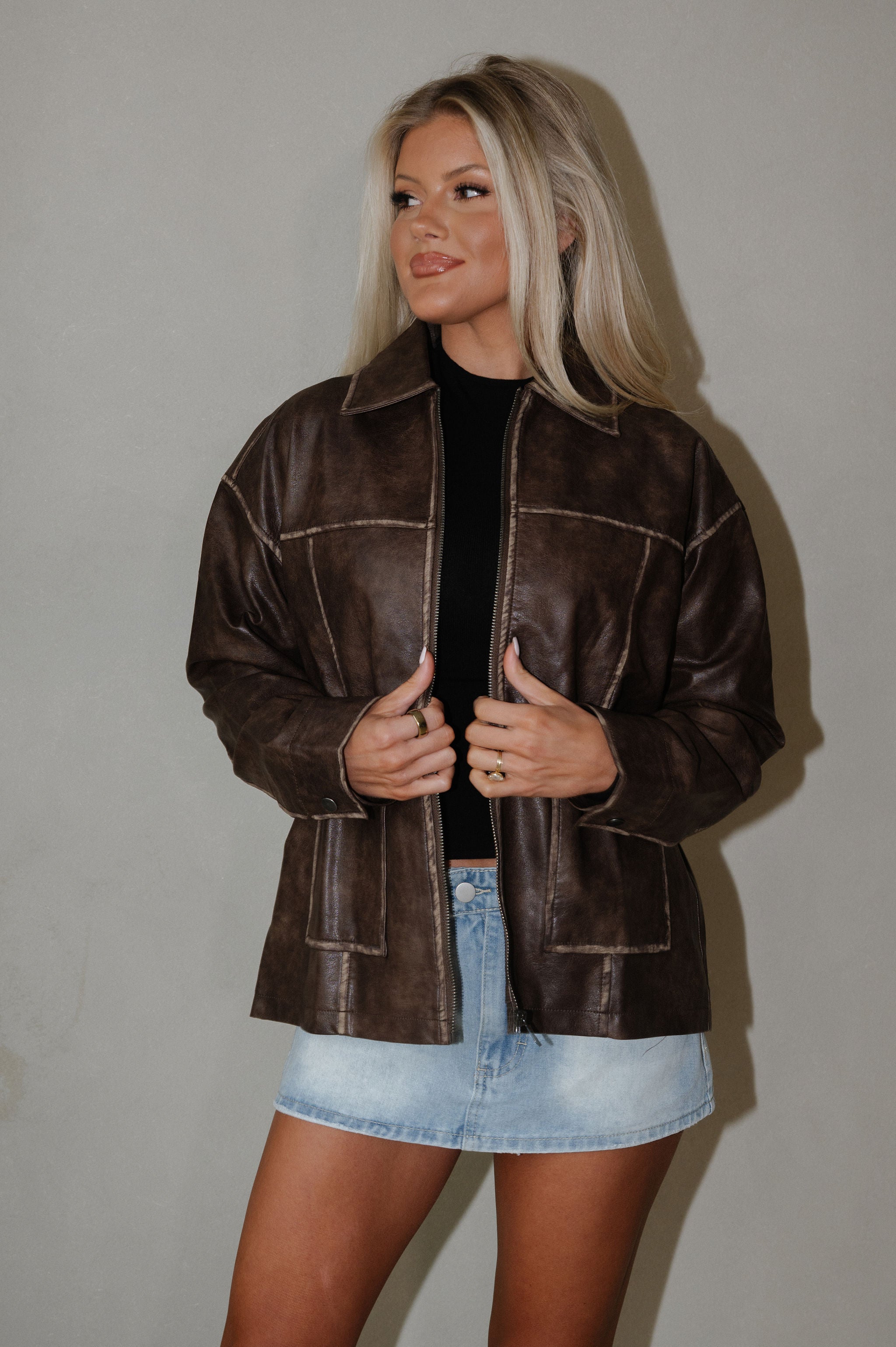 Wilks Leather Jacket-Brown