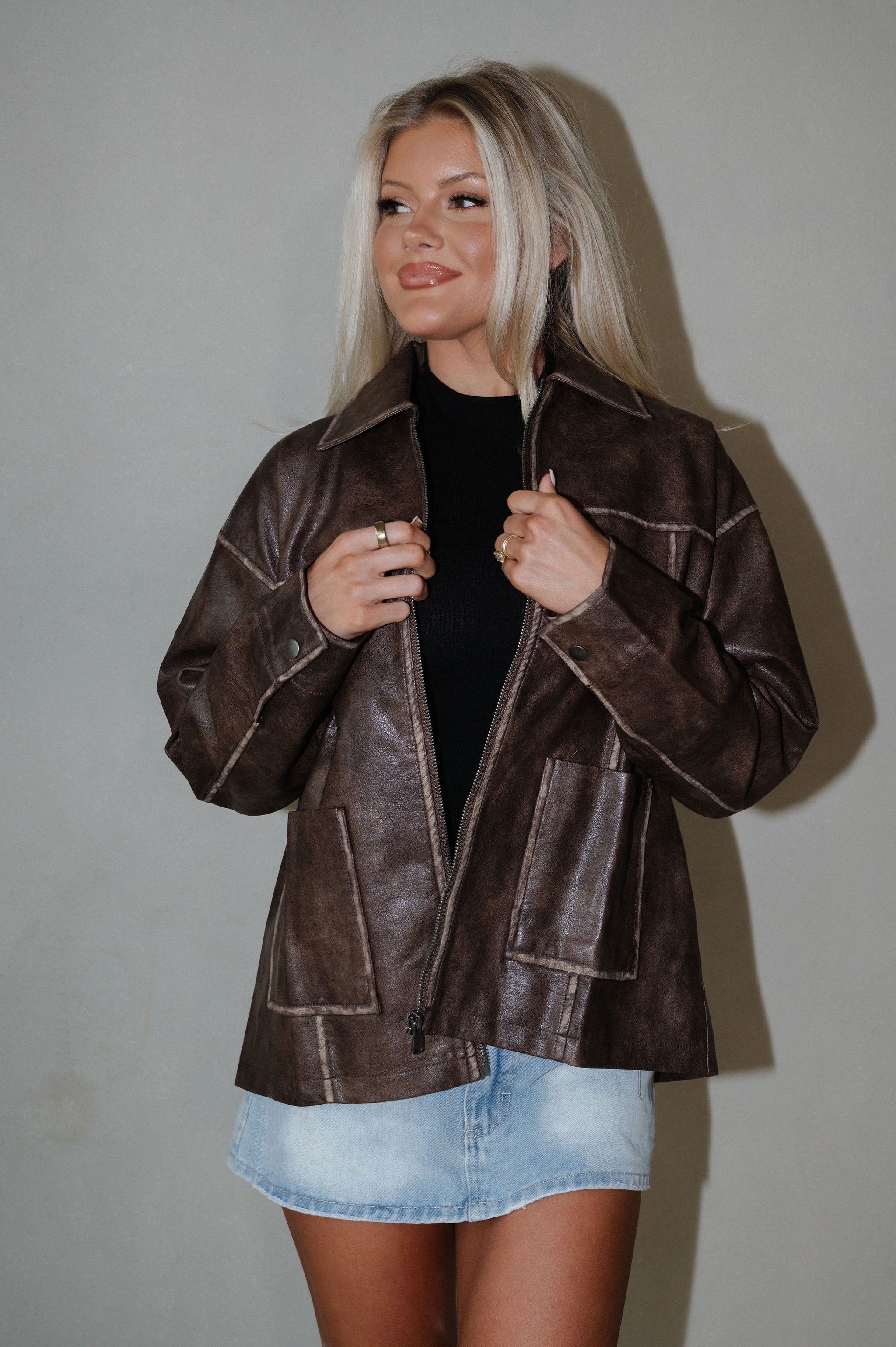 Wilks Leather Jacket-Brown