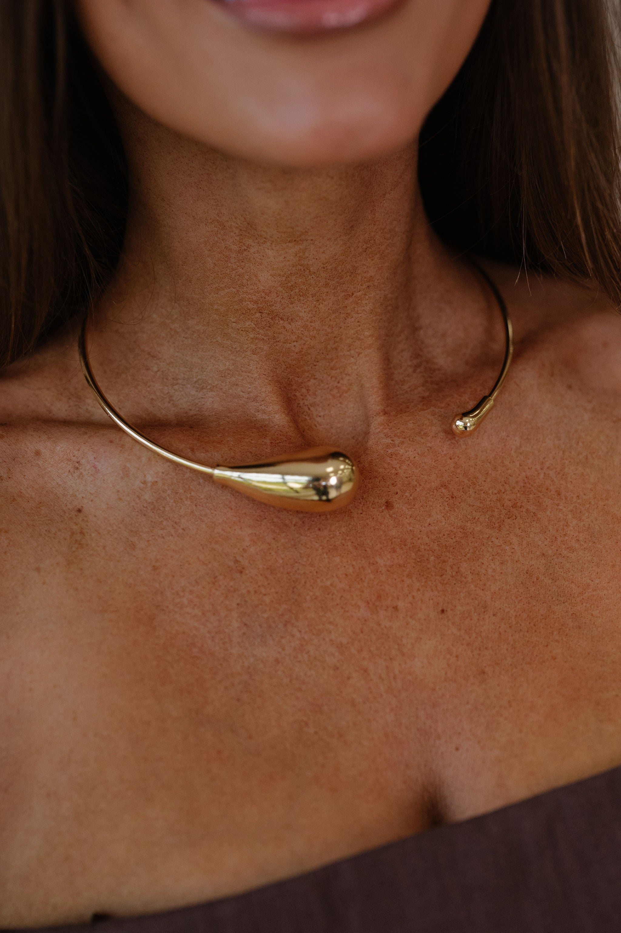 Angela Drop Collar Necklace-Gold