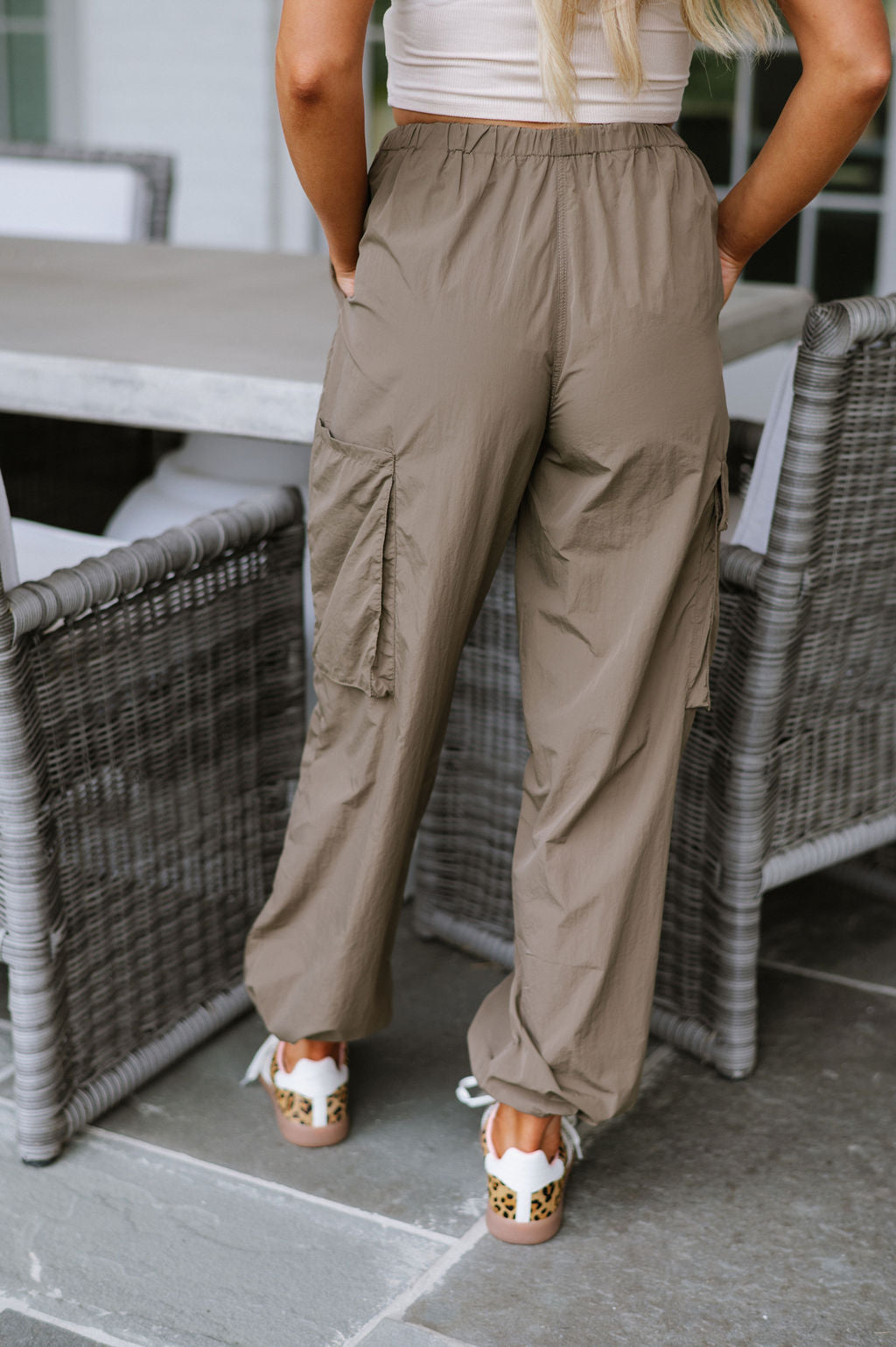 Addison Parachute Pants-Brown