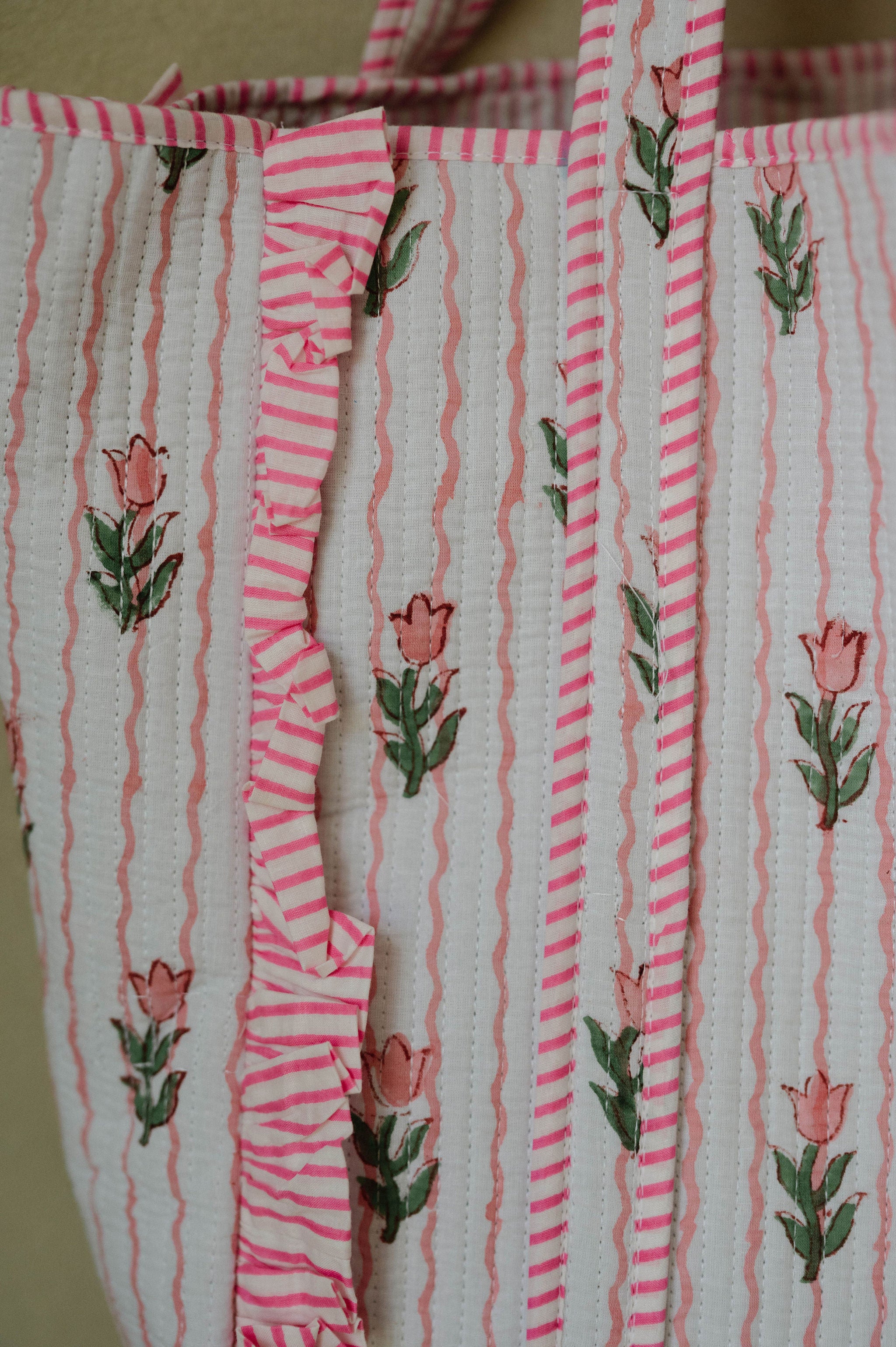 Larkin Floral Tote Bag-Peach