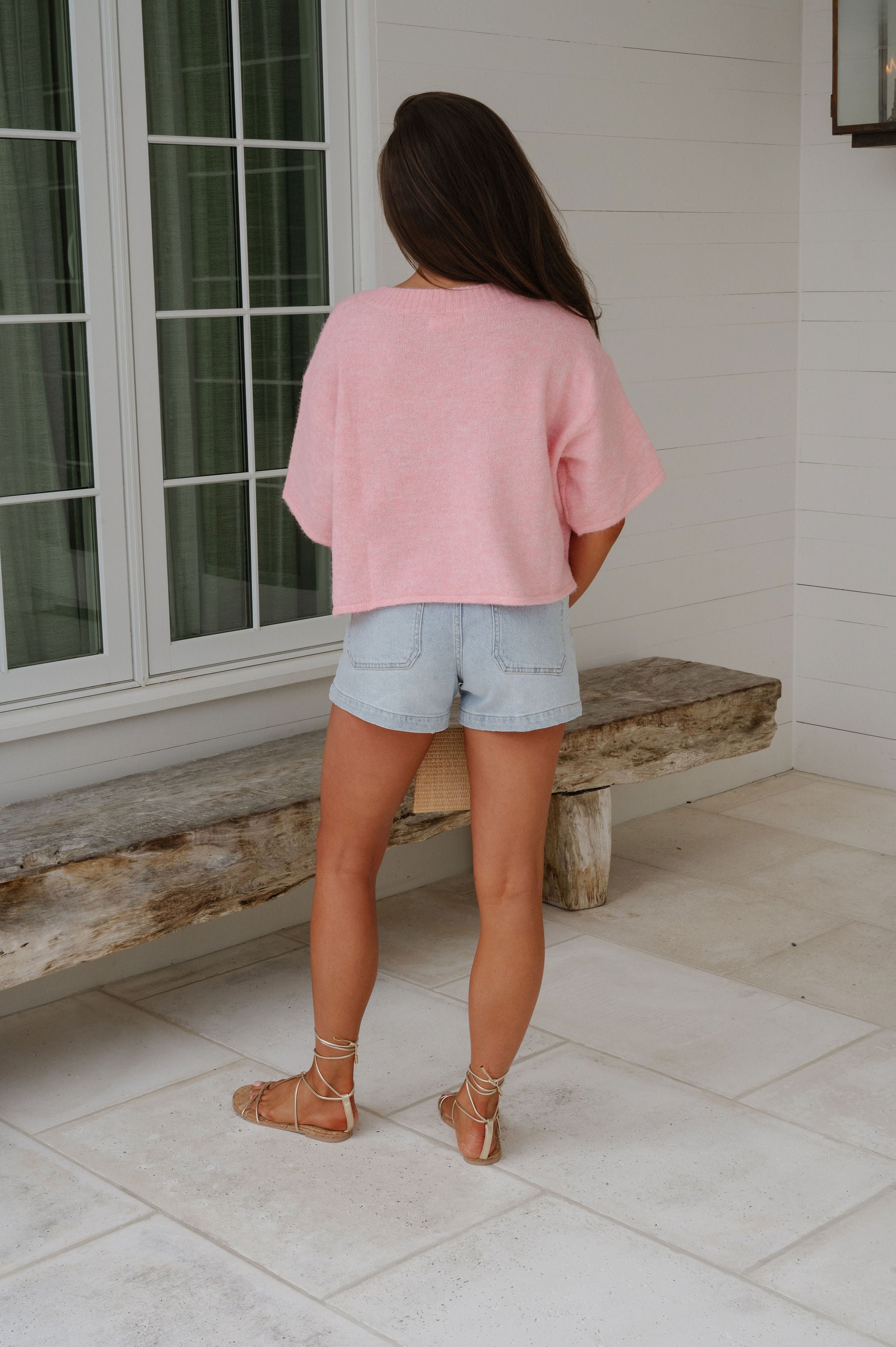 Channing Boxy Cardigan-Pink