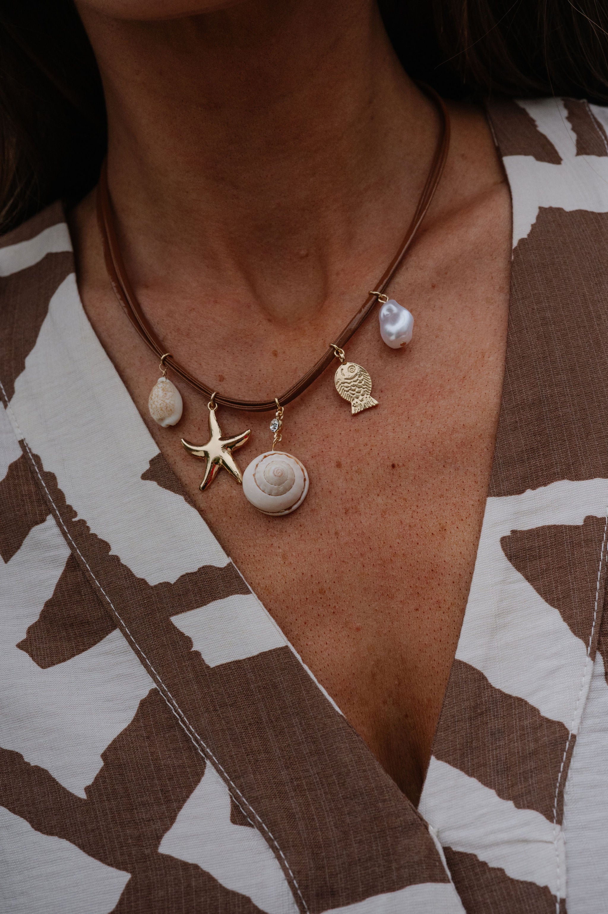 Golden Tides Charm Cord Necklace