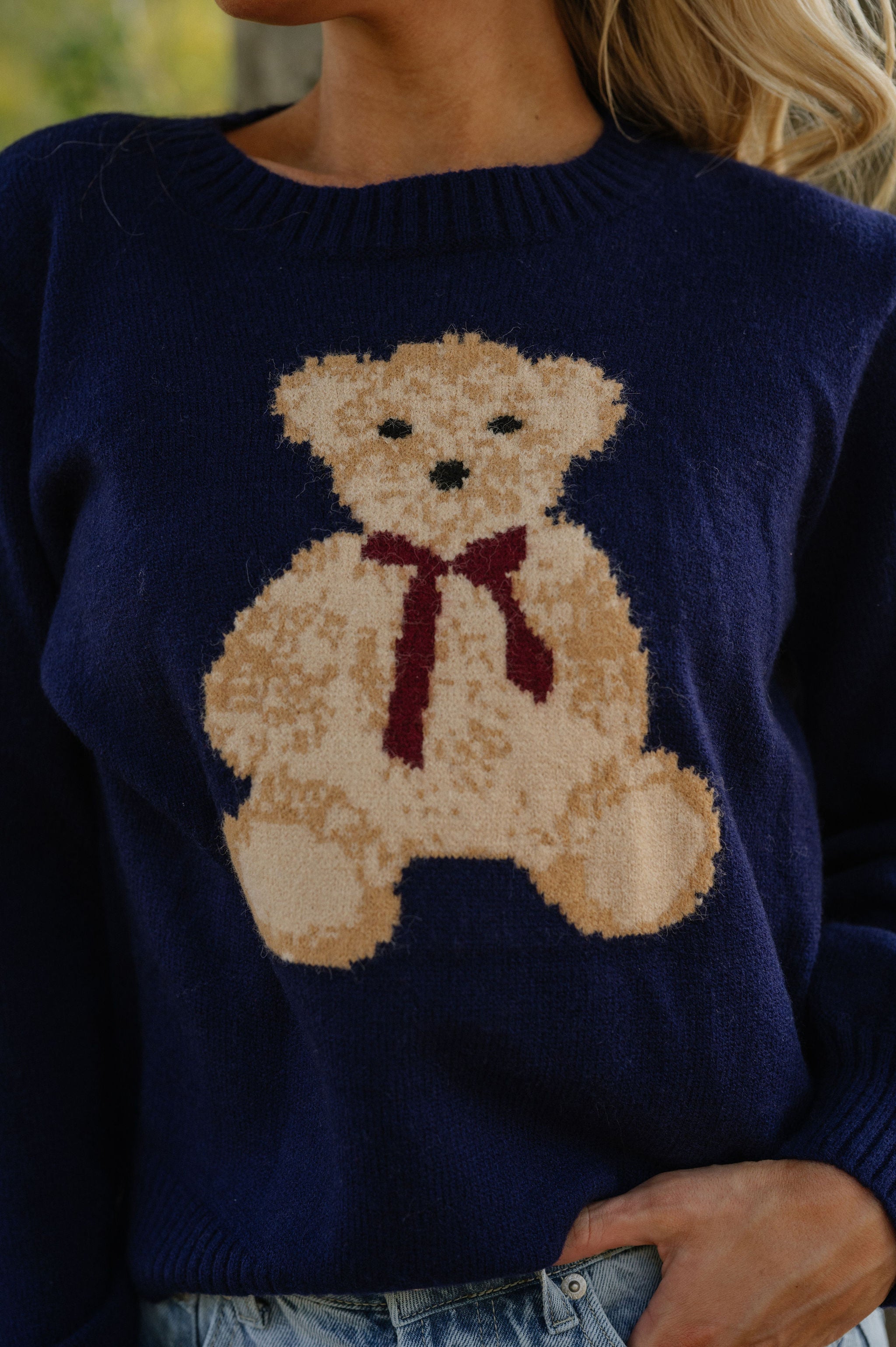 Teddy Sweater-Navy