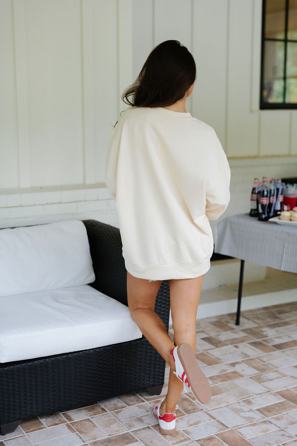 USA Slouchy Pullover- Cream